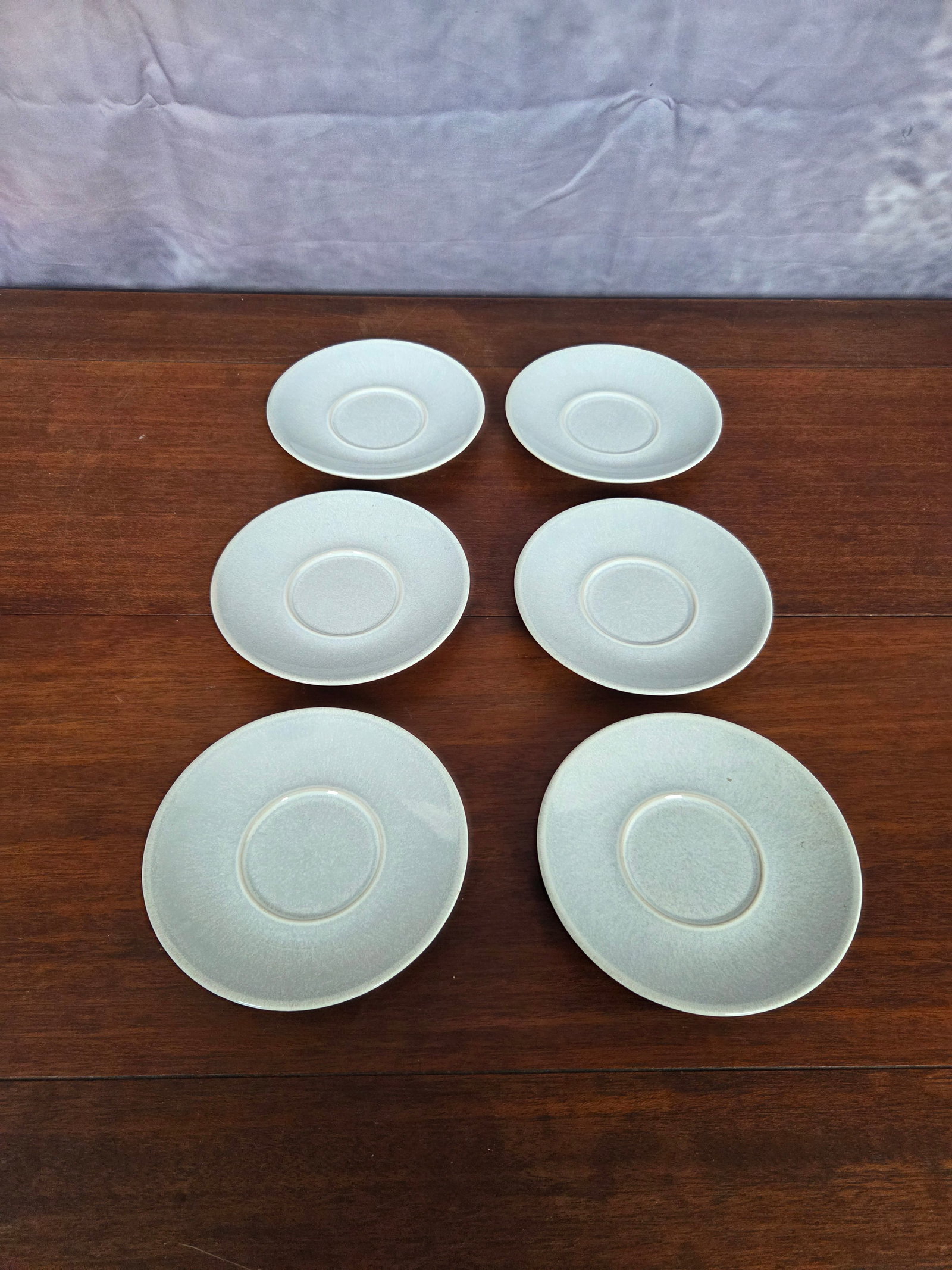 Vintage Minimalist Denby Spirit Light Gray Stoneware Tea Set - 6