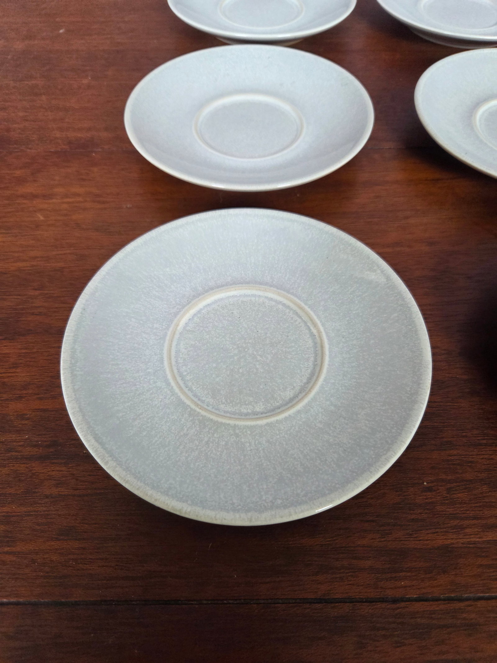 Vintage Minimalist Denby Spirit Light Gray Stoneware Tea Set - 7