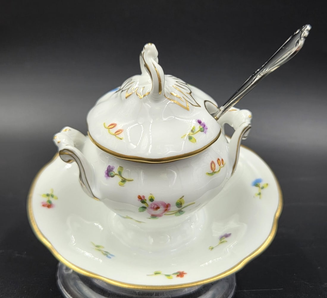 Vista Alegra Porcelain Petite Sugar Bowl With Oneida Sugar Spoon - 14