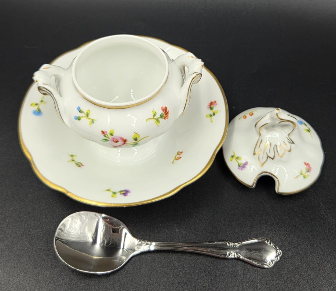 Vista Alegra Porcelain Petite Sugar Bowl With Oneida Sugar Spoon - 15