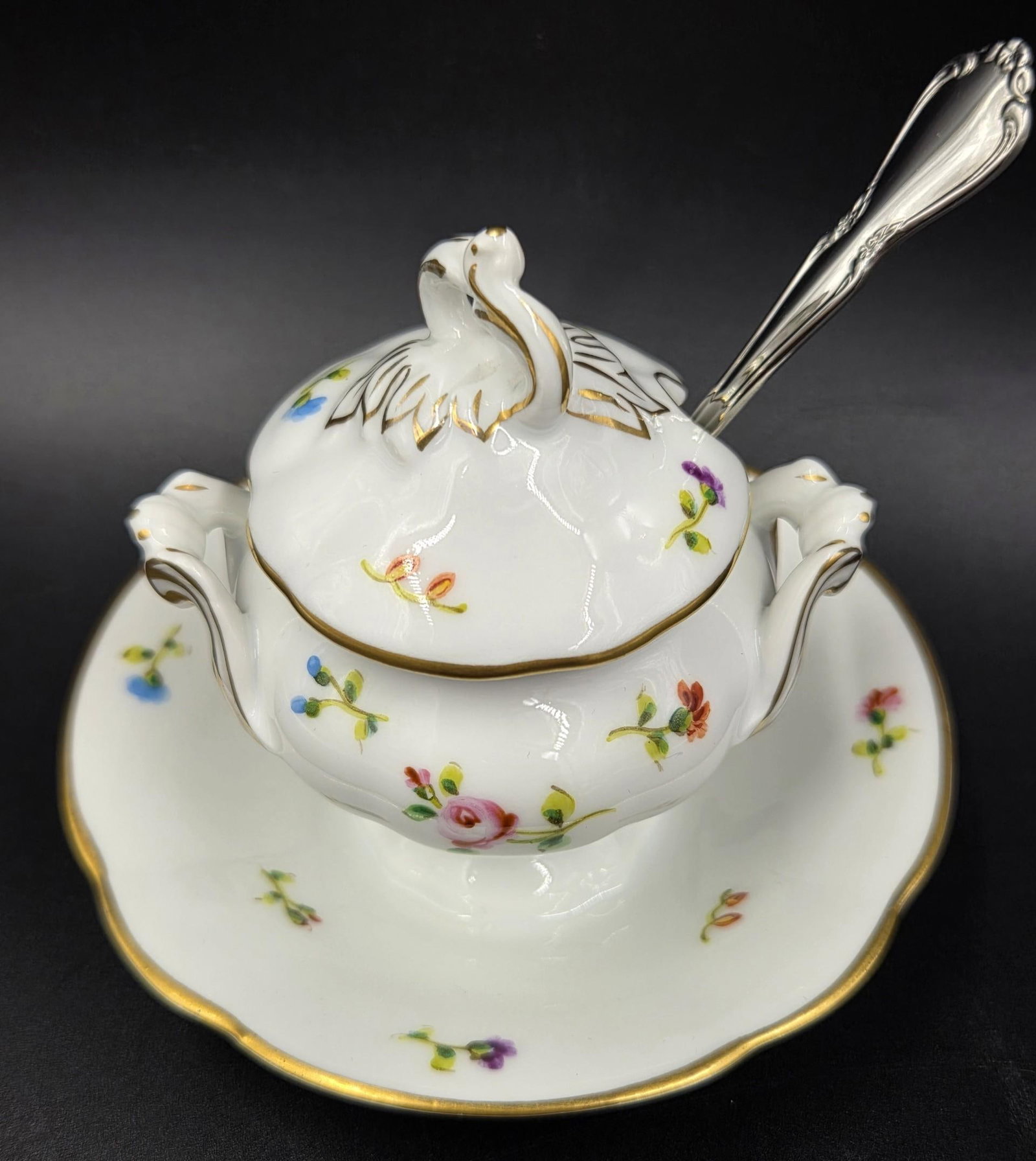 Vista Alegra Porcelain Petite Sugar Bowl With Oneida Sugar Spoon - 17