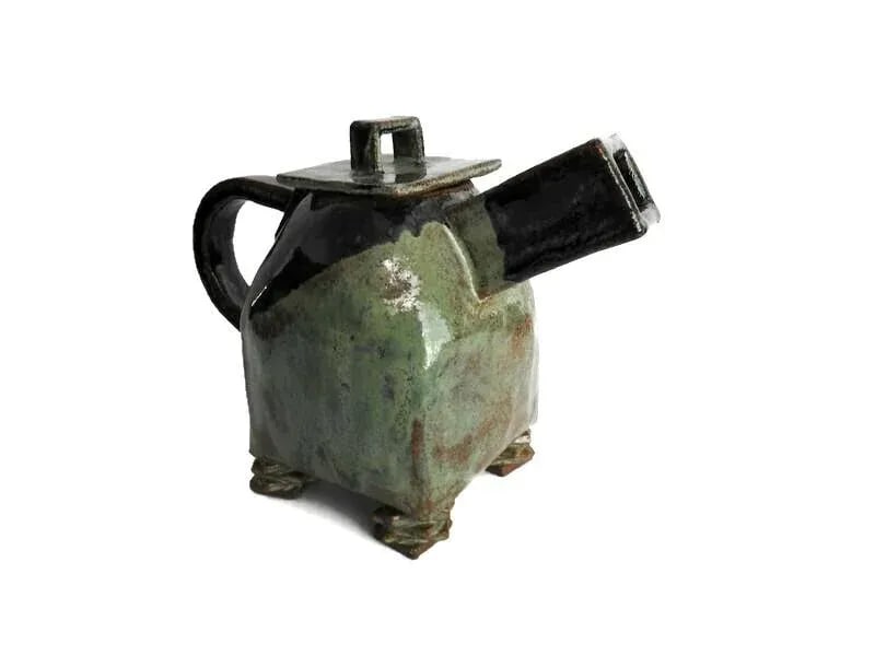 1990s Artisan Japanese-Style Raku Pottery Tea Set- 5 Pieces - 7