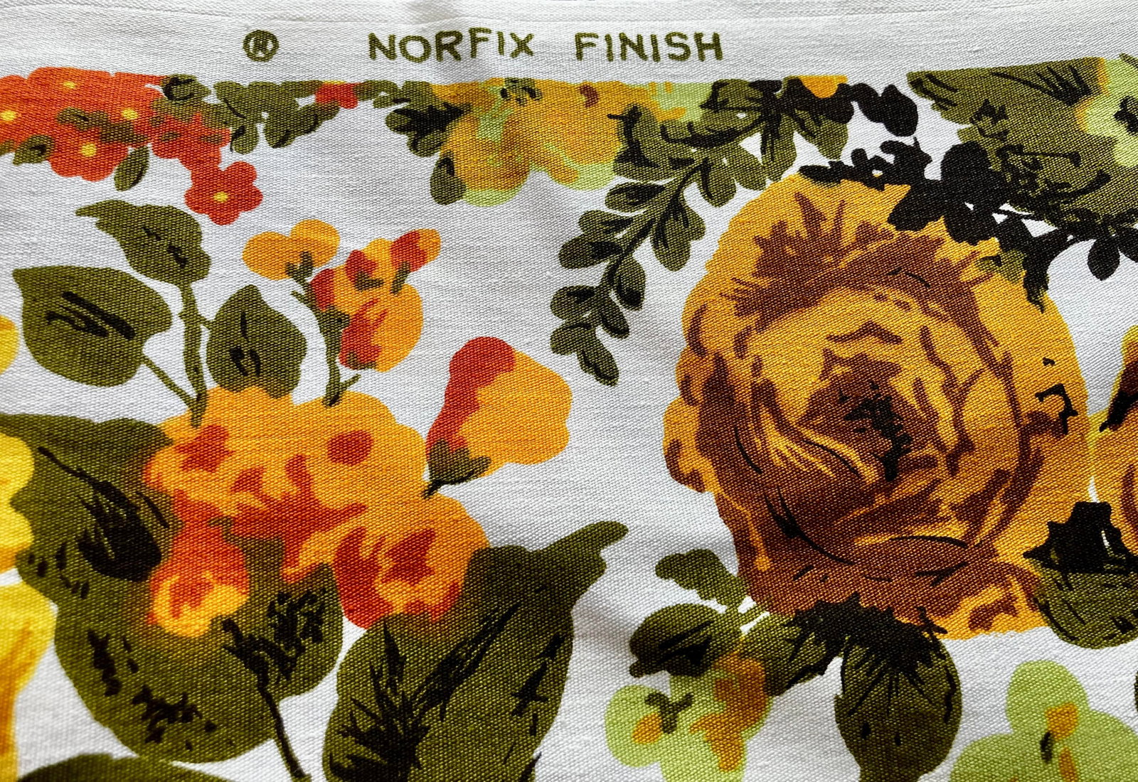 Vintage MCM Original Decorator Screen Print Bloomcraft Fabric - 11 Yards - 6