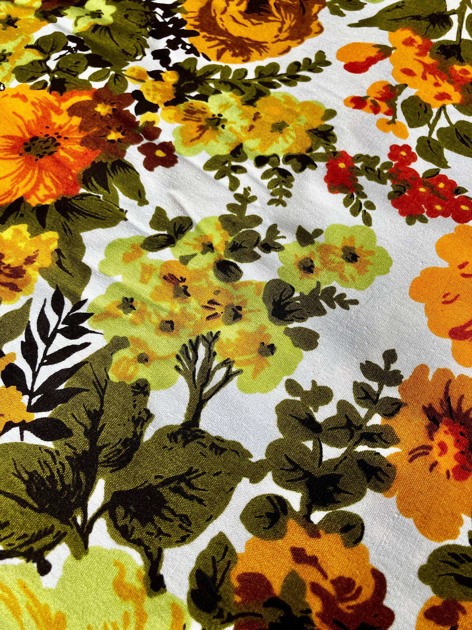 Vintage MCM Original Decorator Screen Print Bloomcraft Fabric - 11 Yards - 8