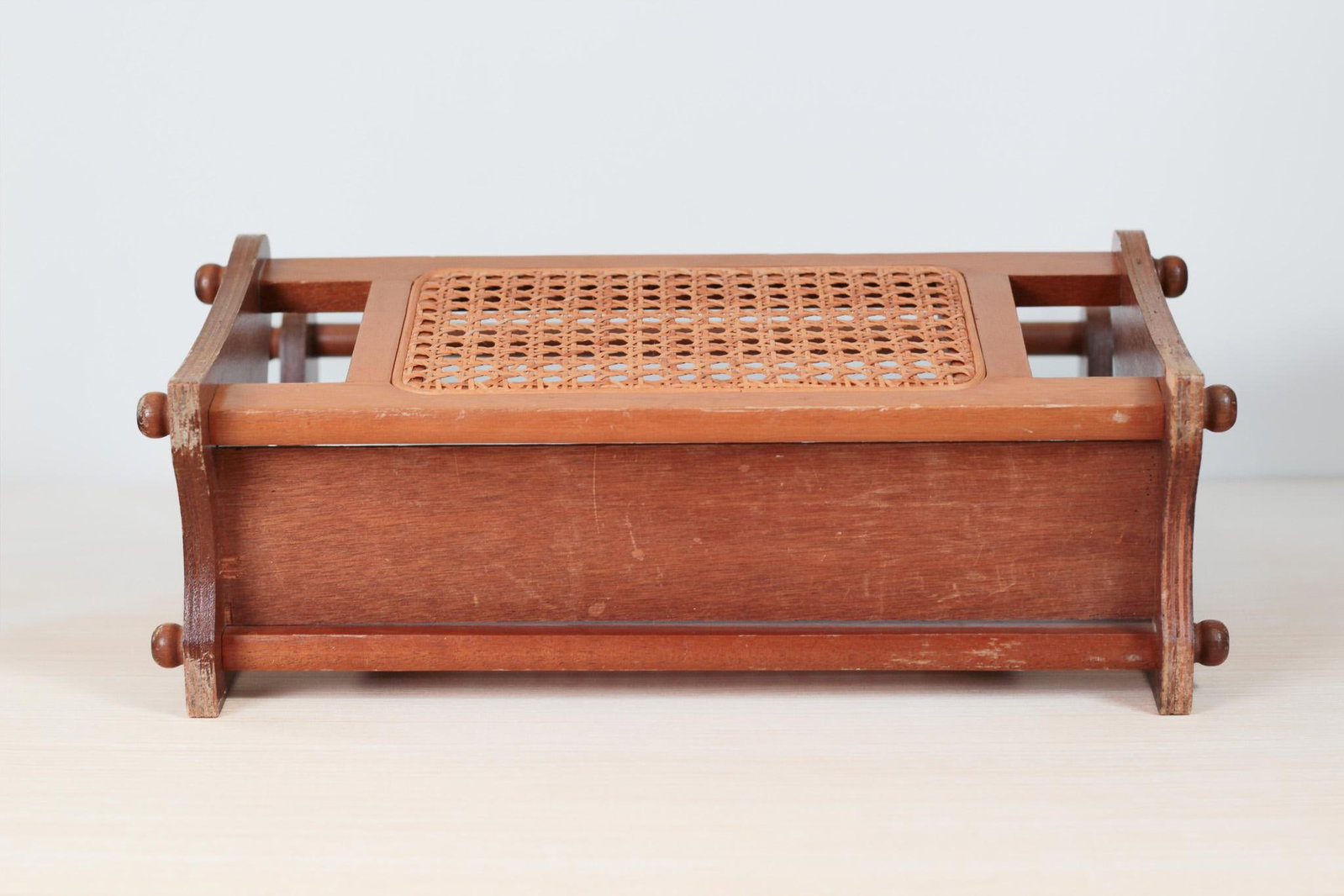 1970s Mid-Century Wood and Cane Magazine Rack - 13