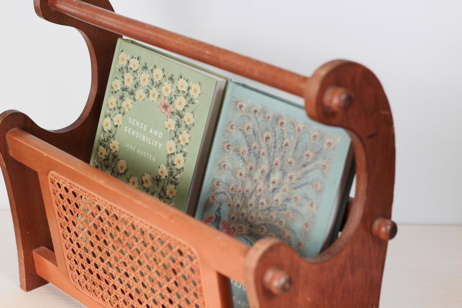 1970s Mid-Century Wood and Cane Magazine Rack - 14