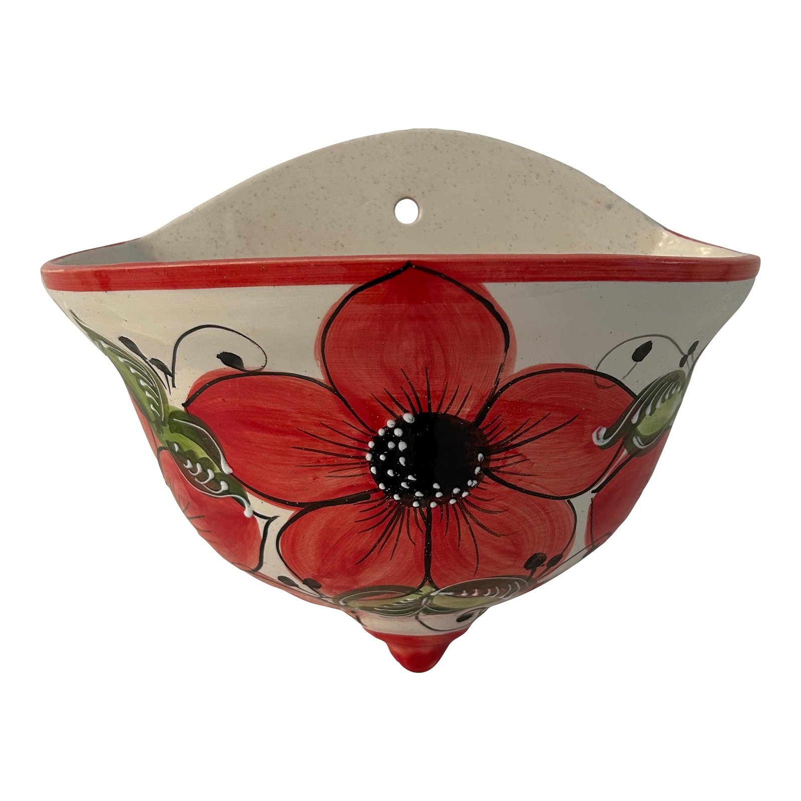 Vintage Mexican Pottery Floral Wall Planter (1 of 6)