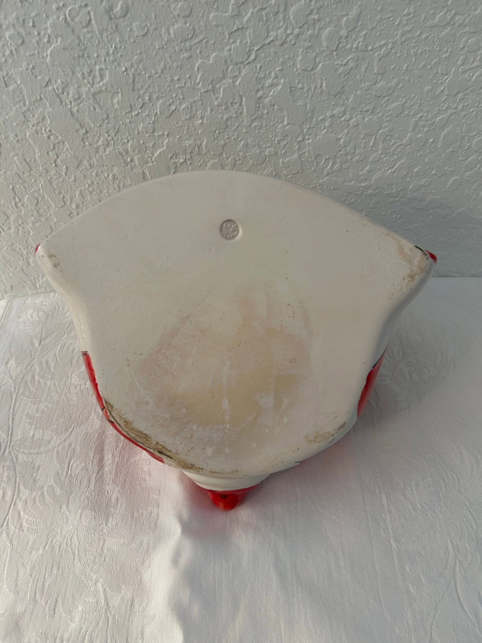 Vintage Mexican Pottery Floral Wall Planter - 6