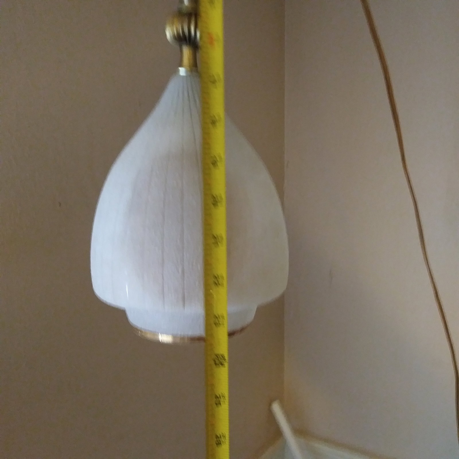 1950s Mid Century Modern Textured Ribbed Italian Ceiling Pendant Light - 10