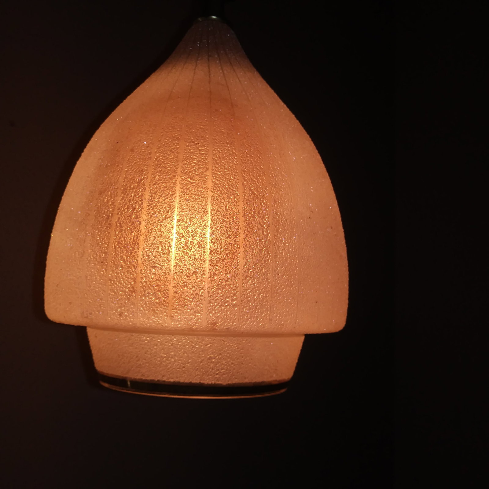 1950s Mid Century Modern Textured Ribbed Italian Ceiling Pendant Light - 5