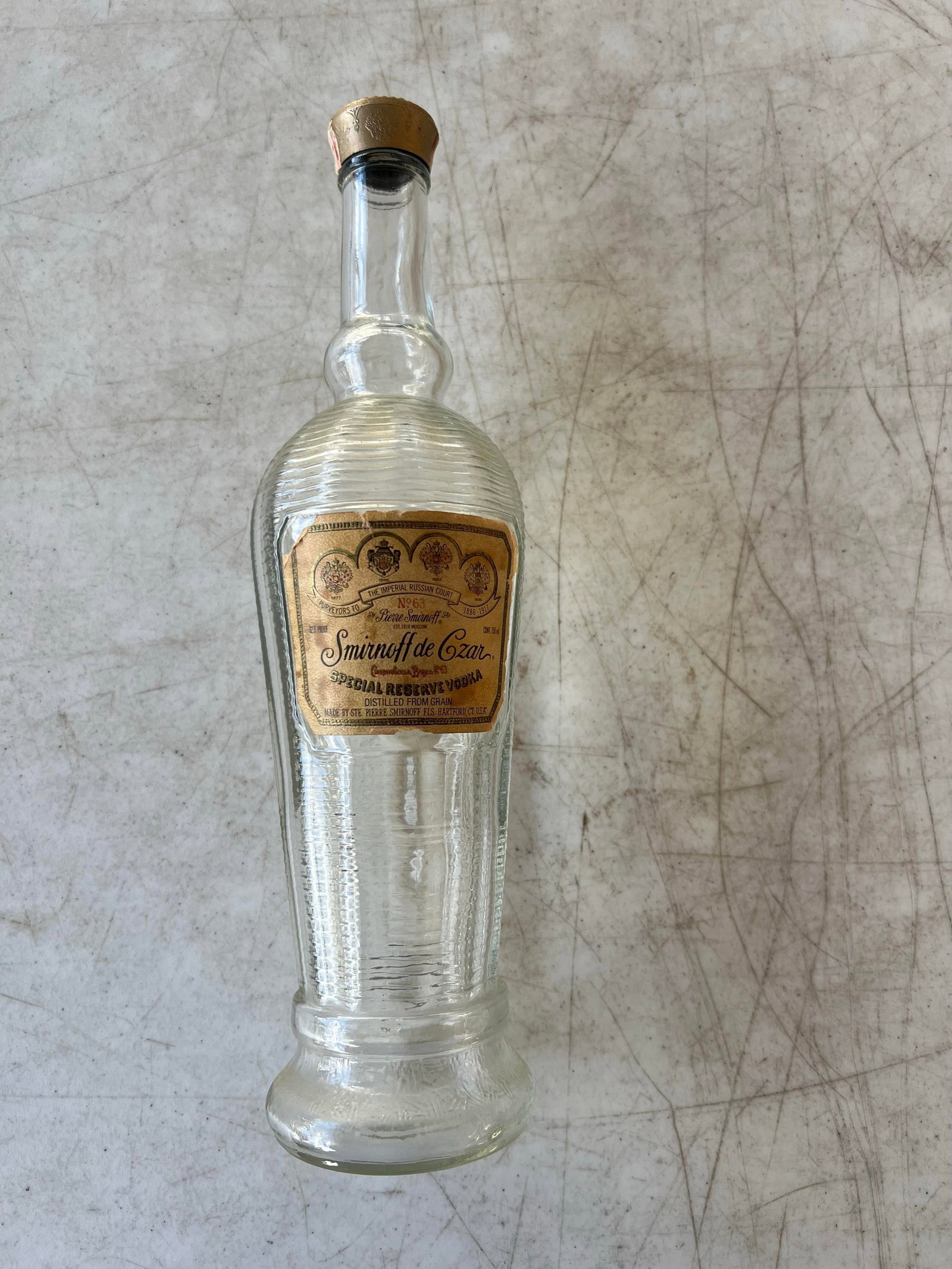 Vintage Glass Replica Bottle Czar Vodka - 3