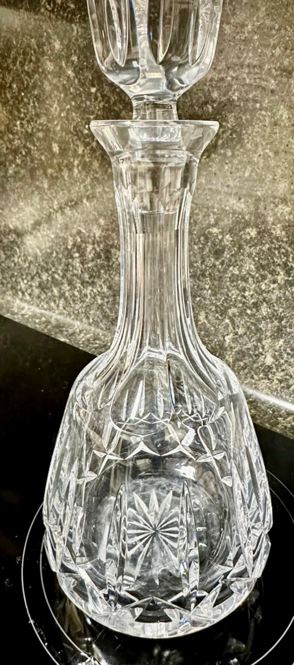 Late 20th Century Atlantis Crystal Ships Decanter and 10 Wine Glasses Made in Portugal- Set of 10 - 2