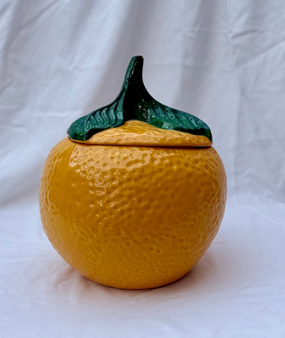 Mid 20th Century McCoy Citrus Chic California Orange Shaped Ceramic Cookie Jar - 2