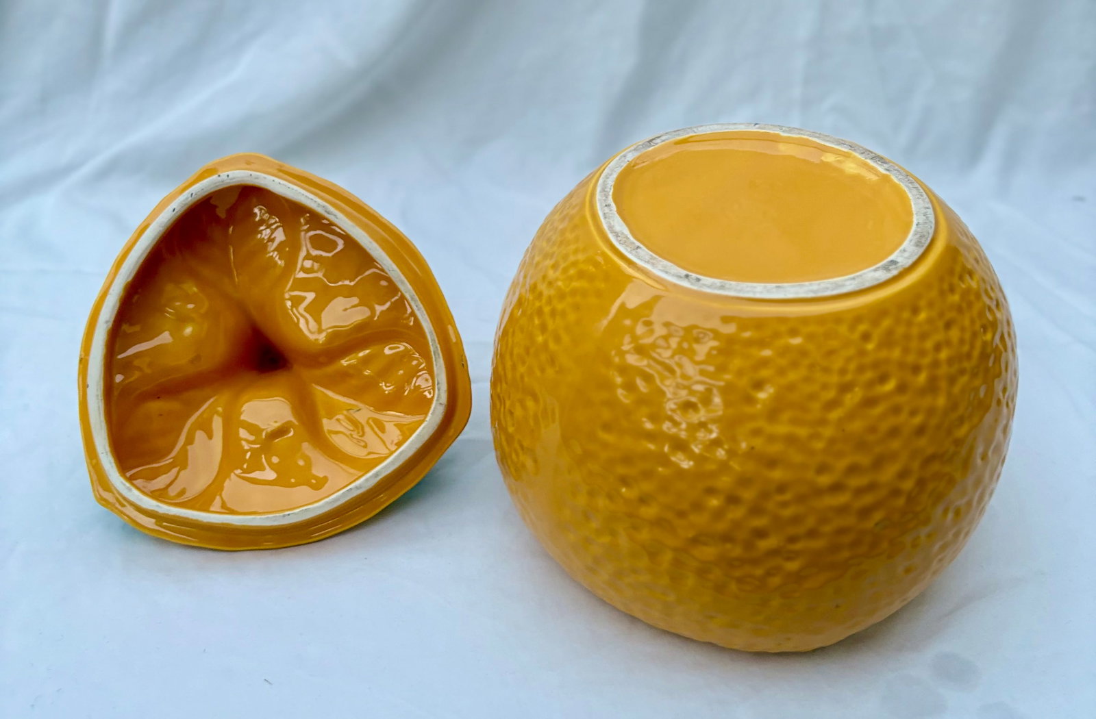 Mid 20th Century McCoy Citrus Chic California Orange Shaped Ceramic Cookie Jar - 9