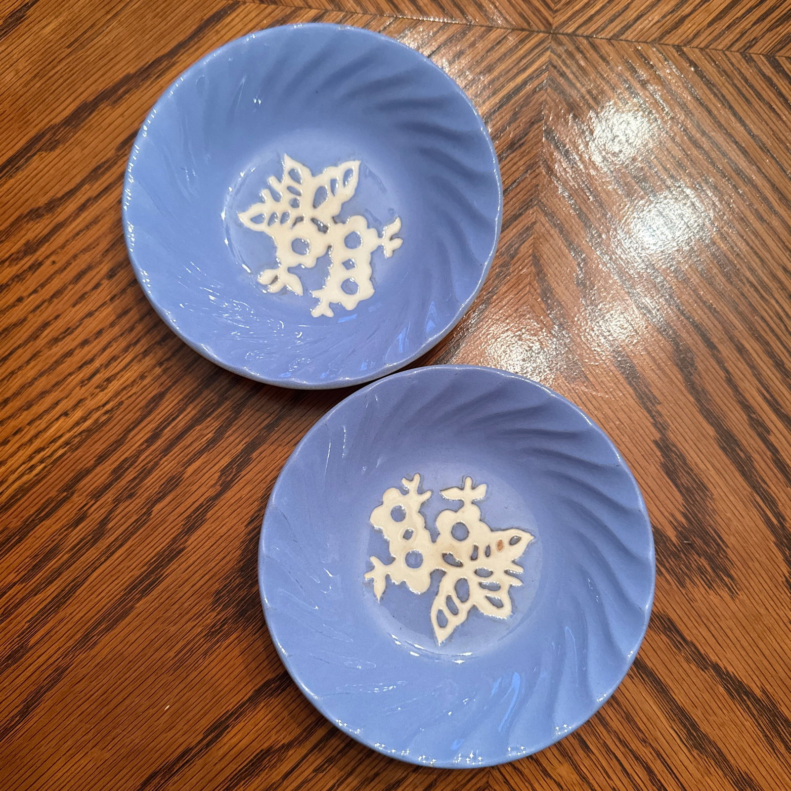 Vintage Cameoware by Harker Pottery Blue Bread Plates & Dessert Bowls - 63 pcs - 10