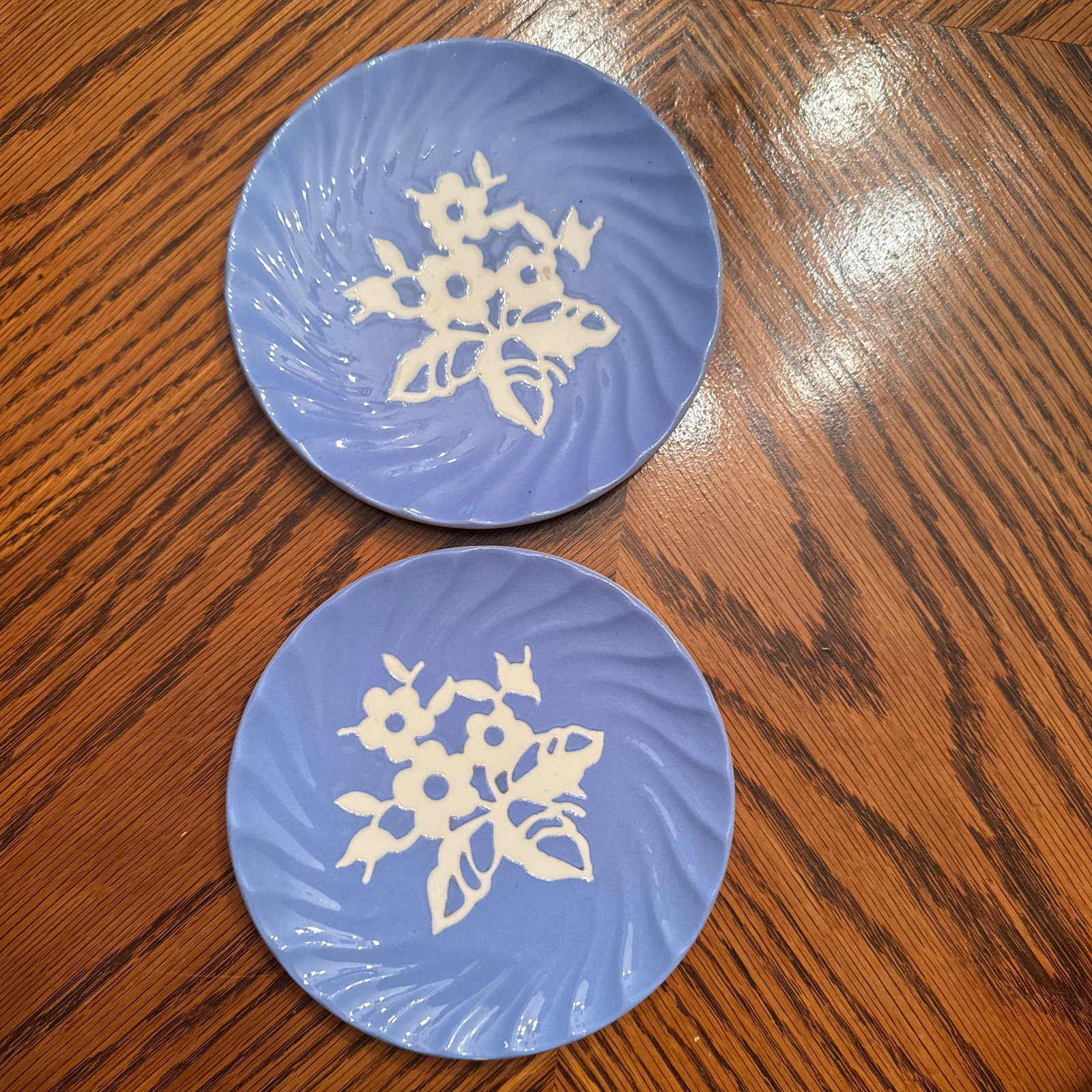 Vintage Cameoware by Harker Pottery Blue Bread Plates & Dessert Bowls - 63 pcs - 11