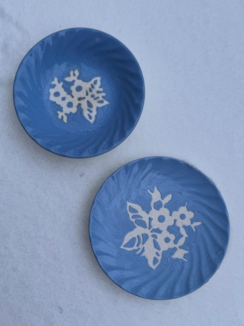 Vintage Cameoware by Harker Pottery Blue Bread Plates & Dessert Bowls - 63 pcs - 2