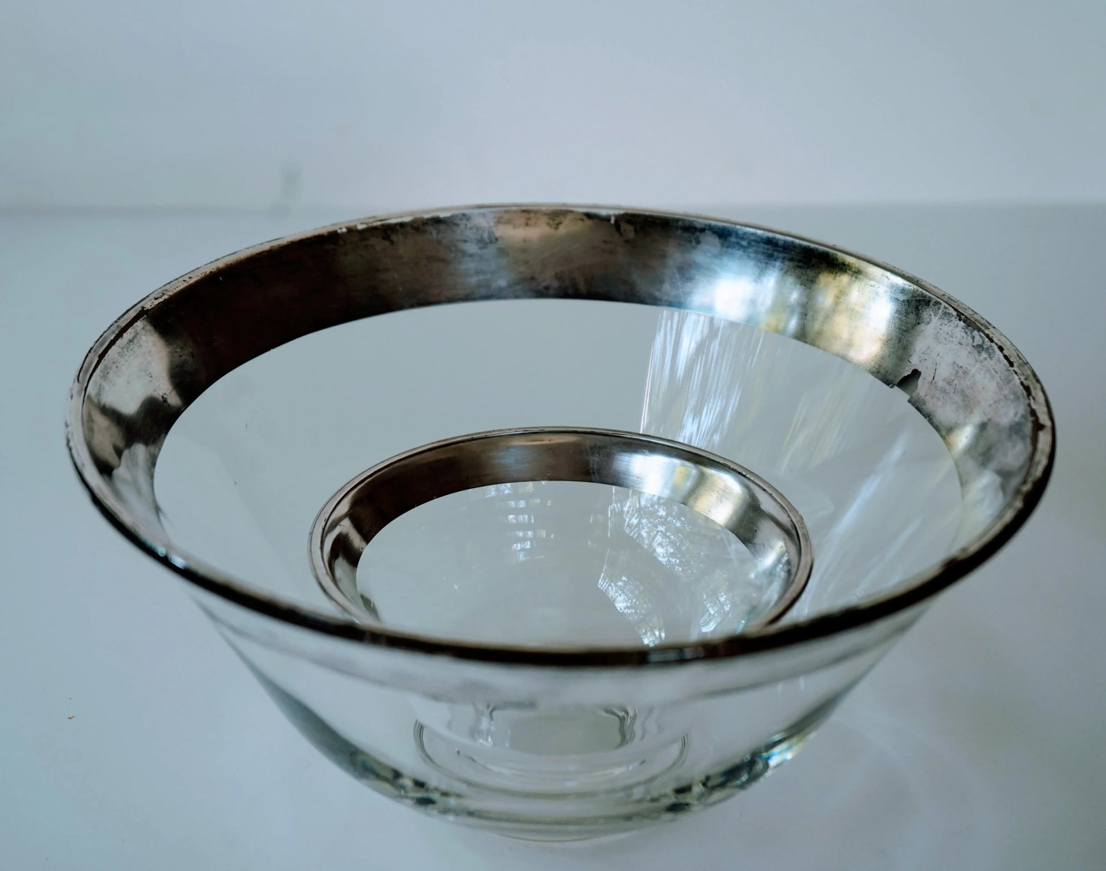 Vintage Dorothy Thorpe Silver Rimmed Serving Bowls- 2 Pieces - 5