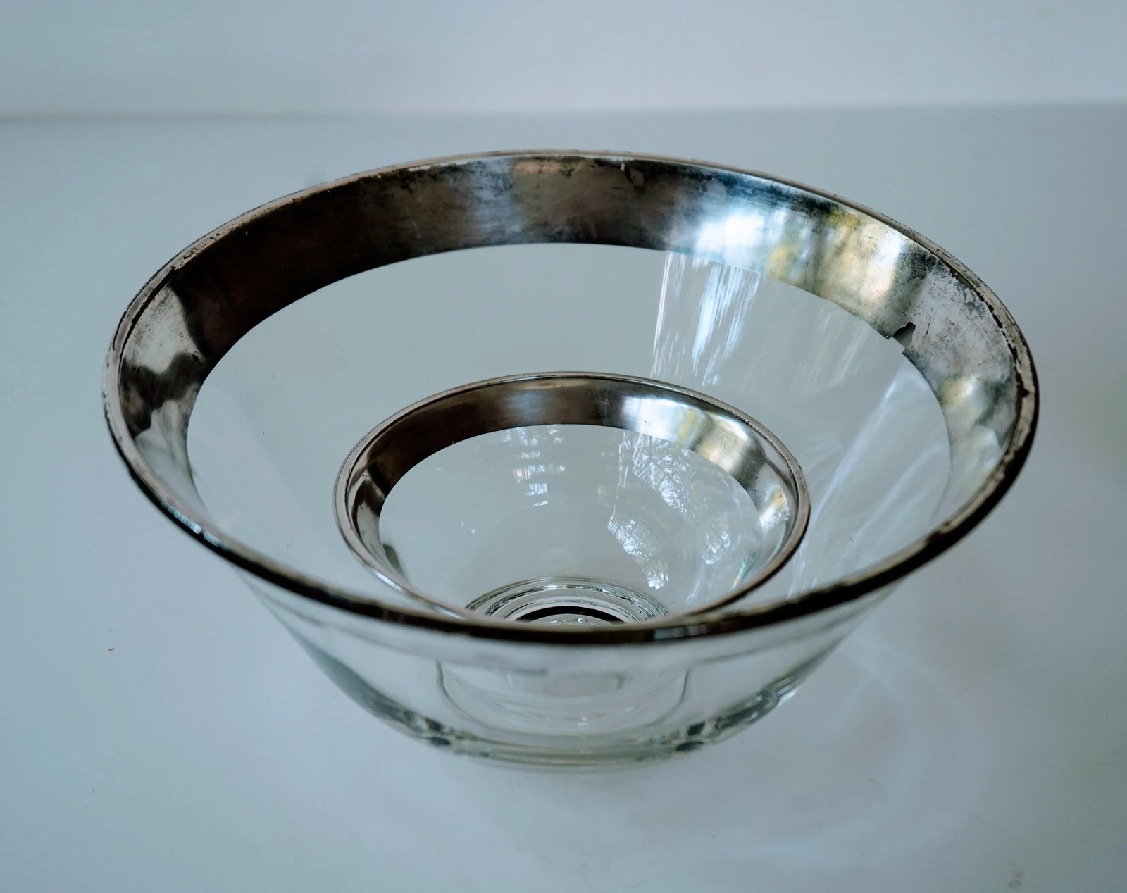 Vintage Dorothy Thorpe Silver Rimmed Serving Bowls- 2 Pieces - 6