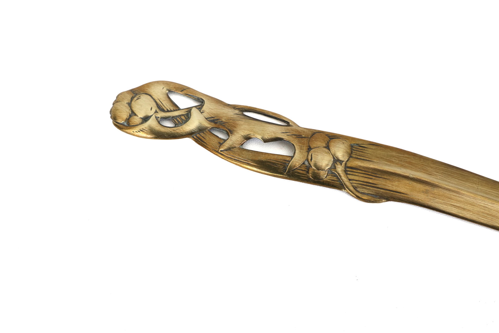 Art Nouveau Brass Letter Opener Signed Ges. Gesch - Vintage 1905 - 2
