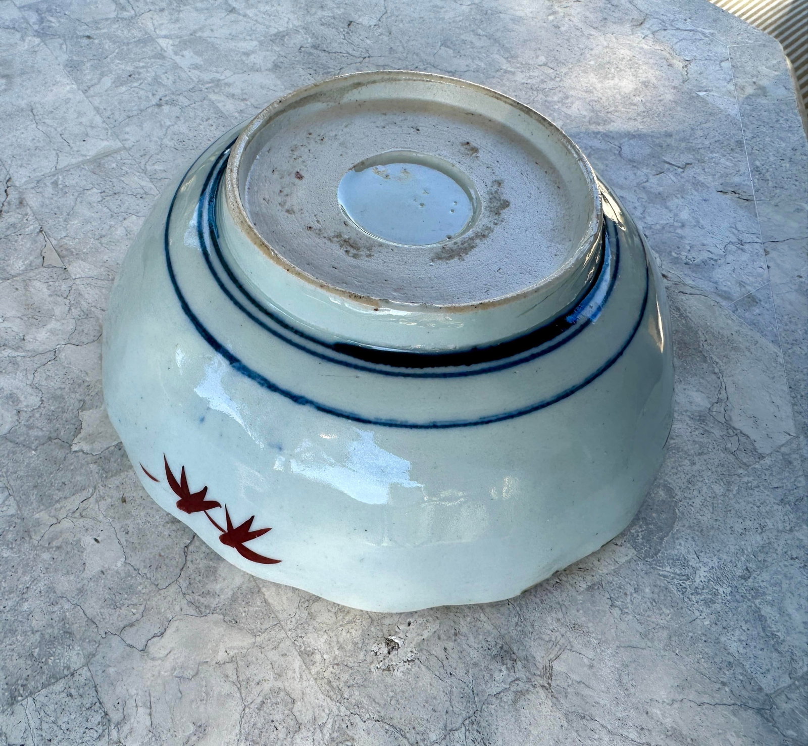 1890 Antique Japanese Imari-Style Scalloped Bowl With Floral & Fan Motifs, Meiji-Taisho Period - 2