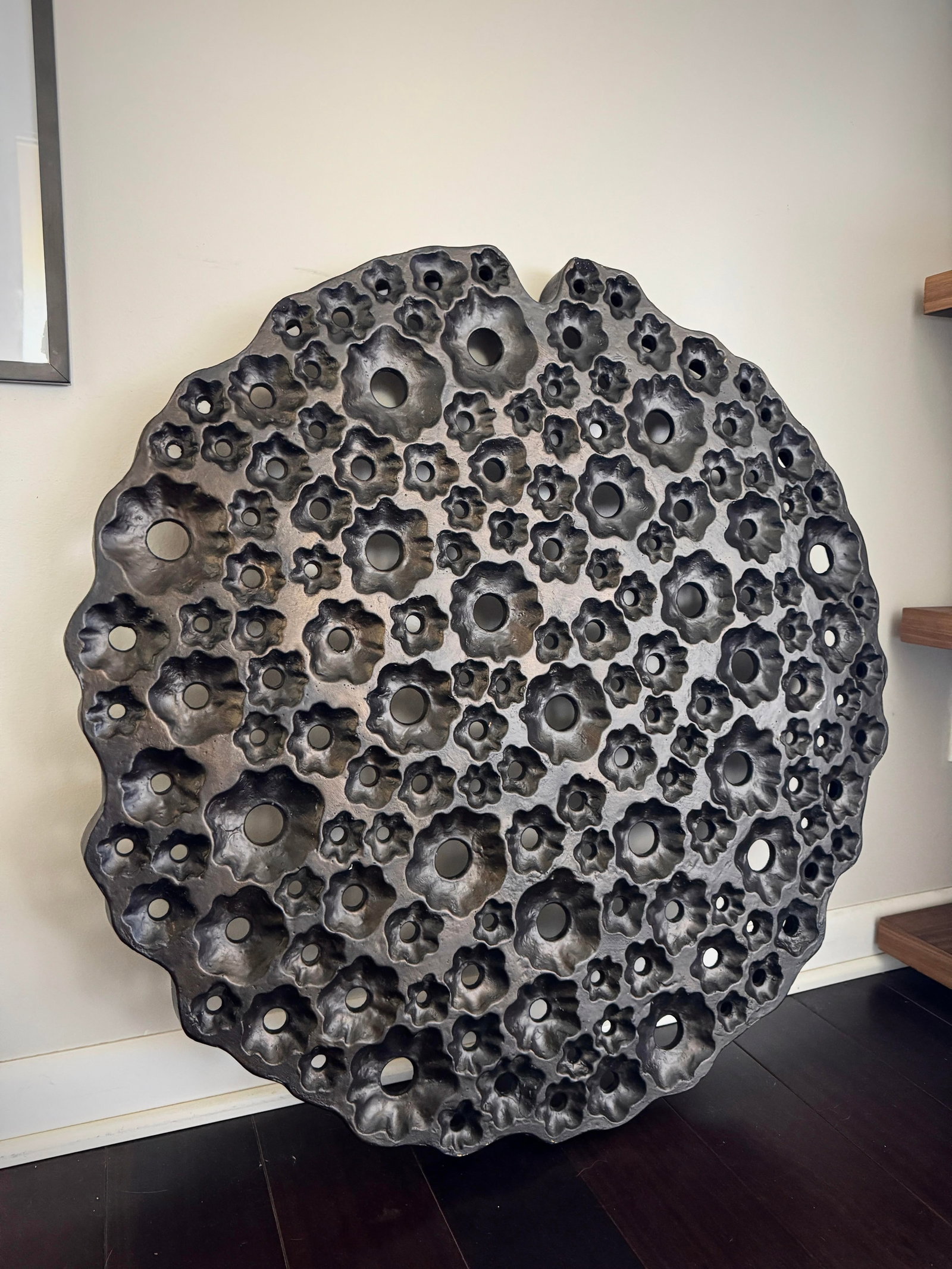 Large Round Modern Organic Made Goods Sculptural Wall Hanging One of a Kind Pattern - 12