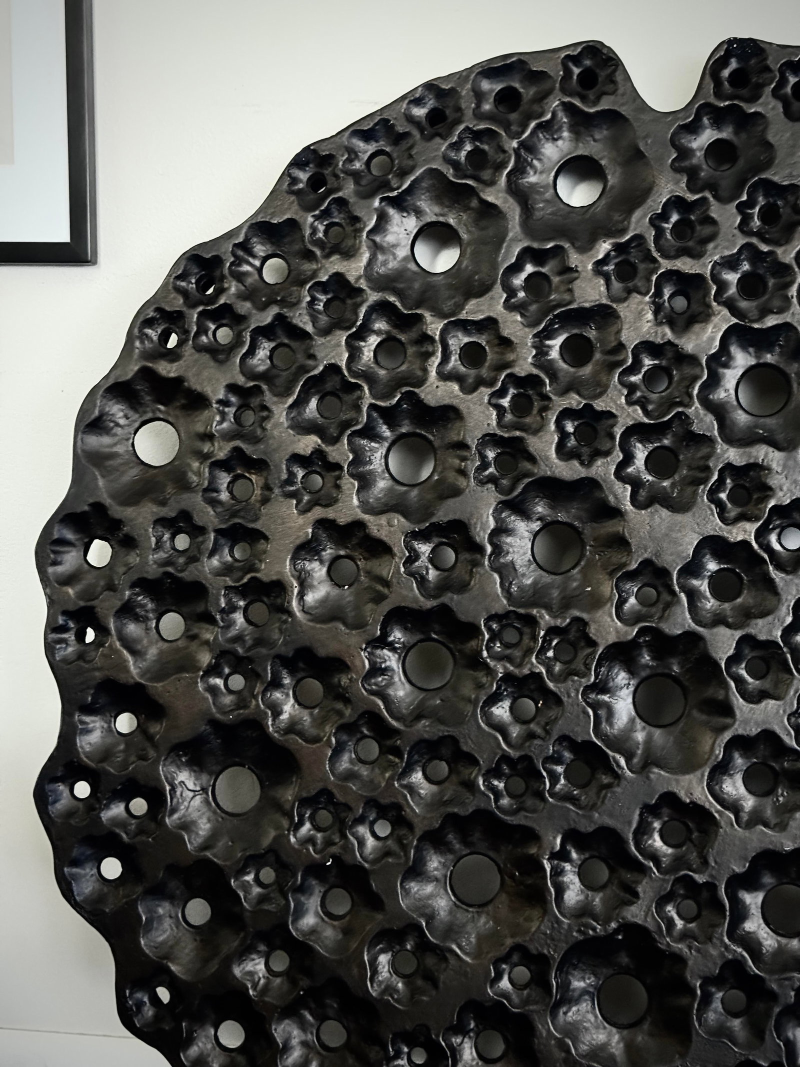 Large Round Modern Organic Made Goods Sculptural Wall Hanging One of a Kind Pattern - 3