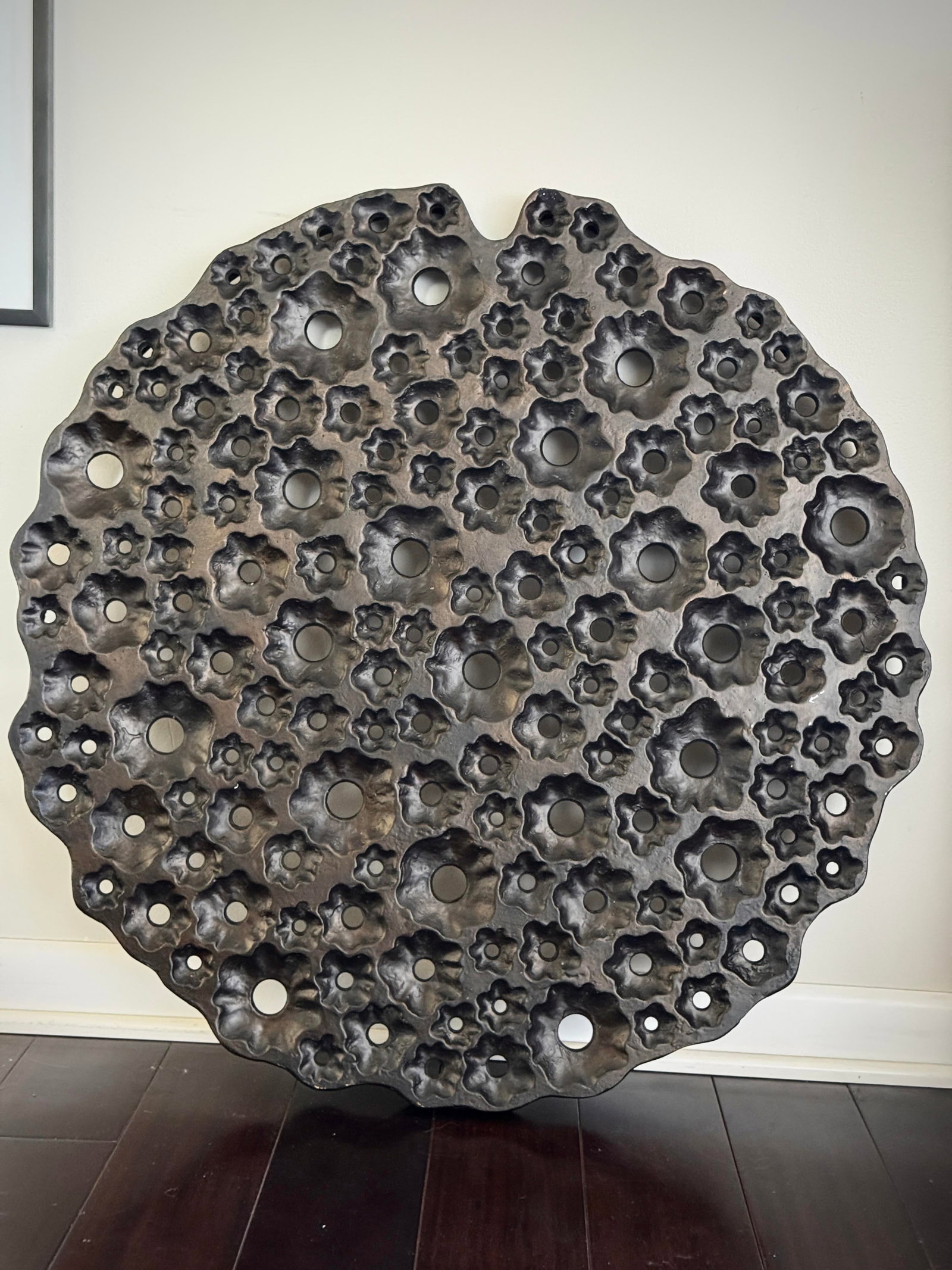 Large Round Modern Organic Made Goods Sculptural Wall Hanging One of a Kind Pattern - 5