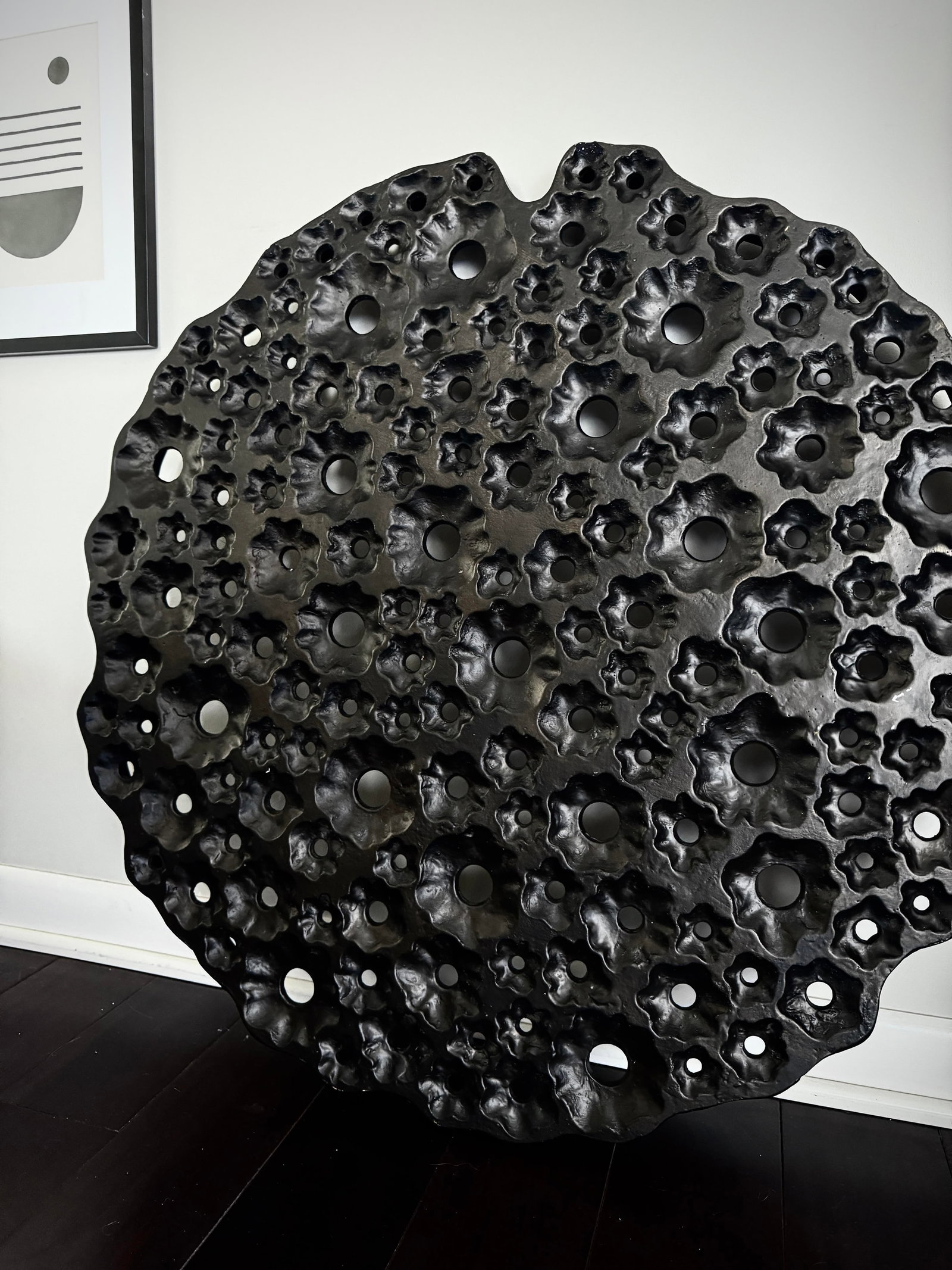 Large Round Modern Organic Made Goods Sculptural Wall Hanging One of a Kind Pattern - 8