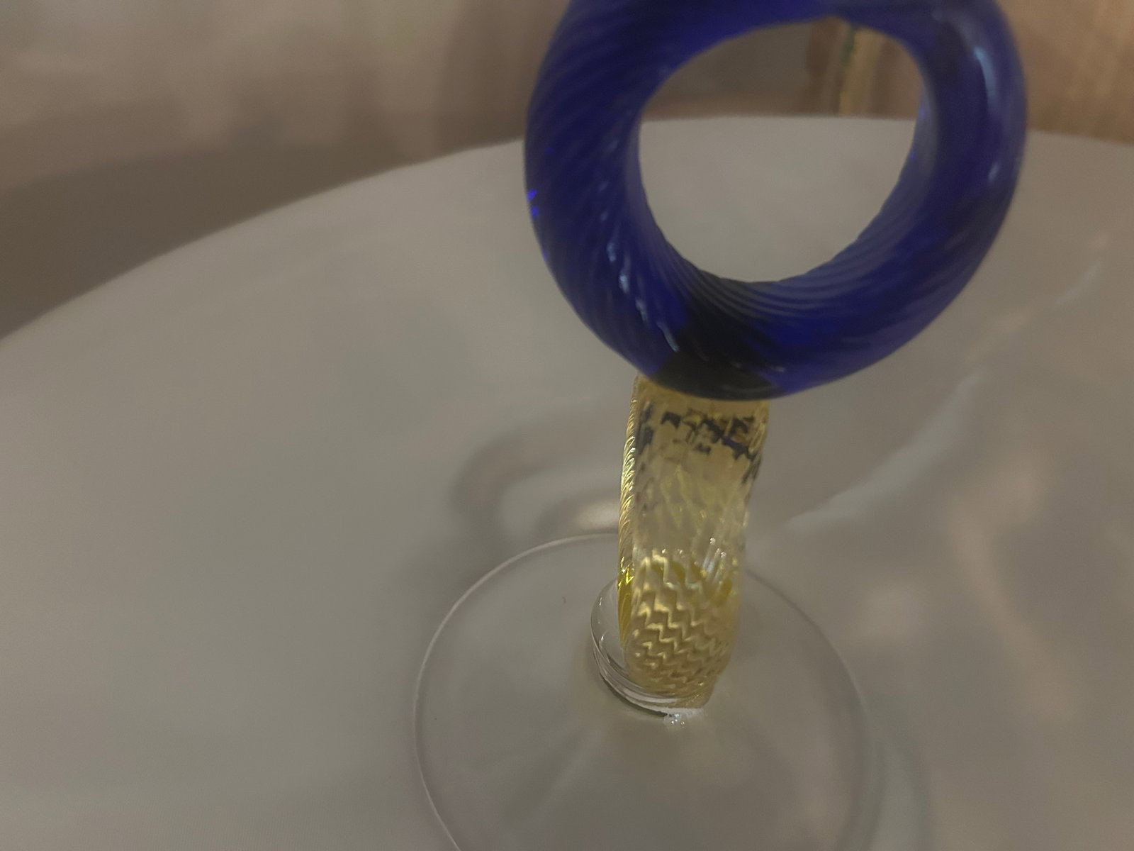 Architectural Cobalt Blue Studio Art Glass Centerpiece 1980-1990 - 3