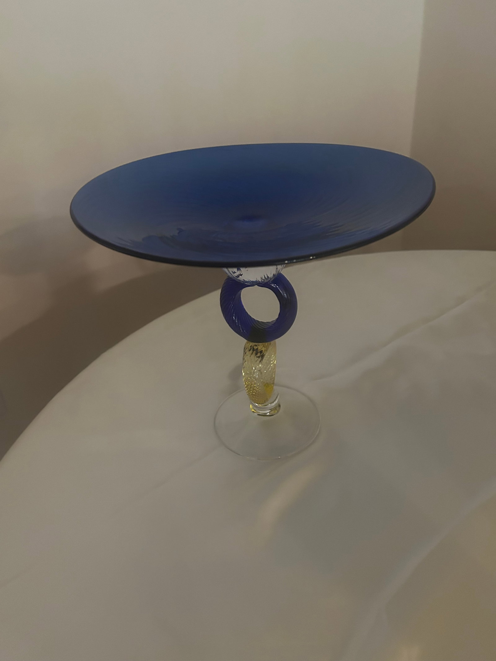 Architectural Cobalt Blue Studio Art Glass Centerpiece 1980-1990 - 6