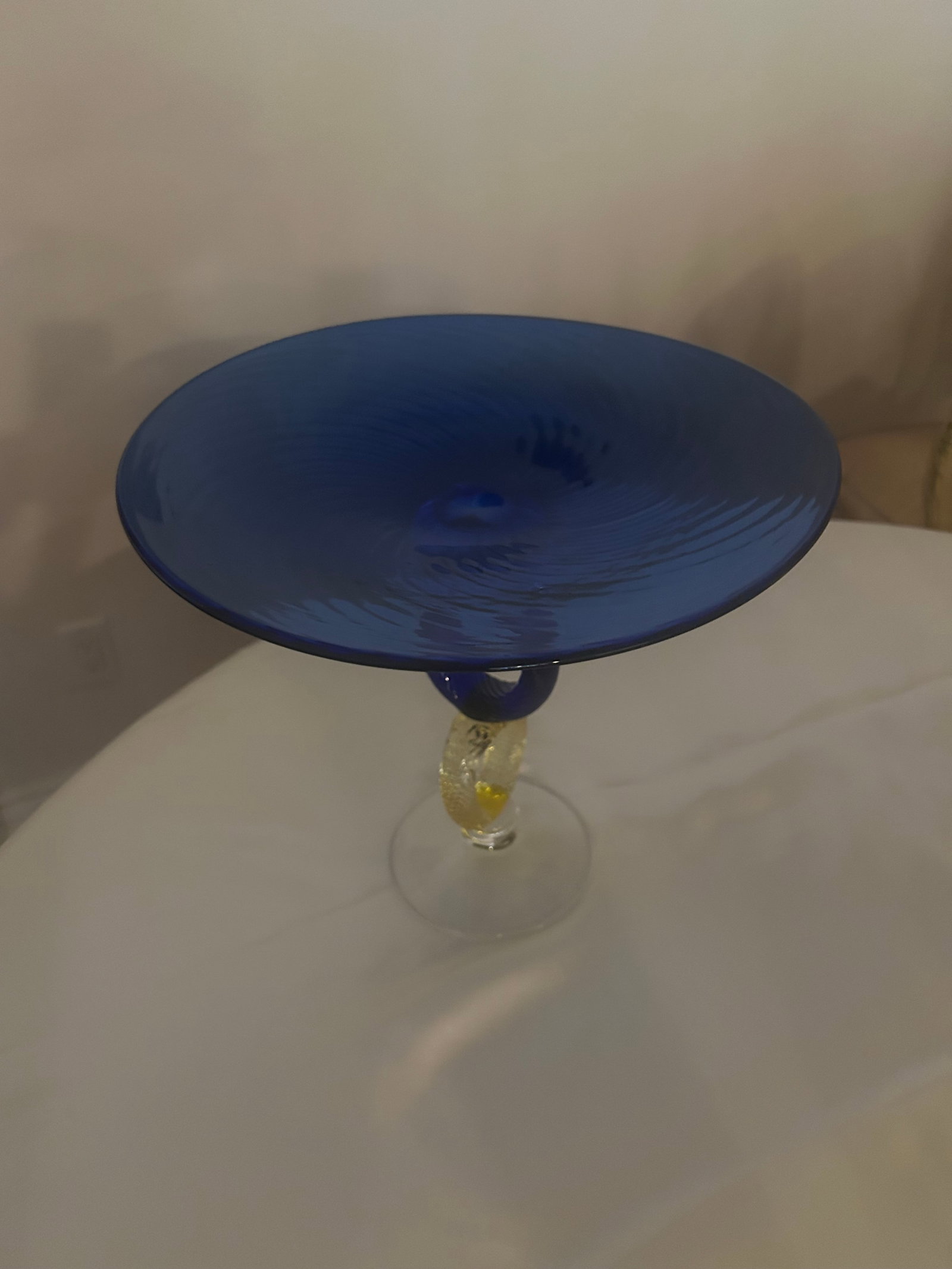Architectural Cobalt Blue Studio Art Glass Centerpiece 1980-1990 - 7