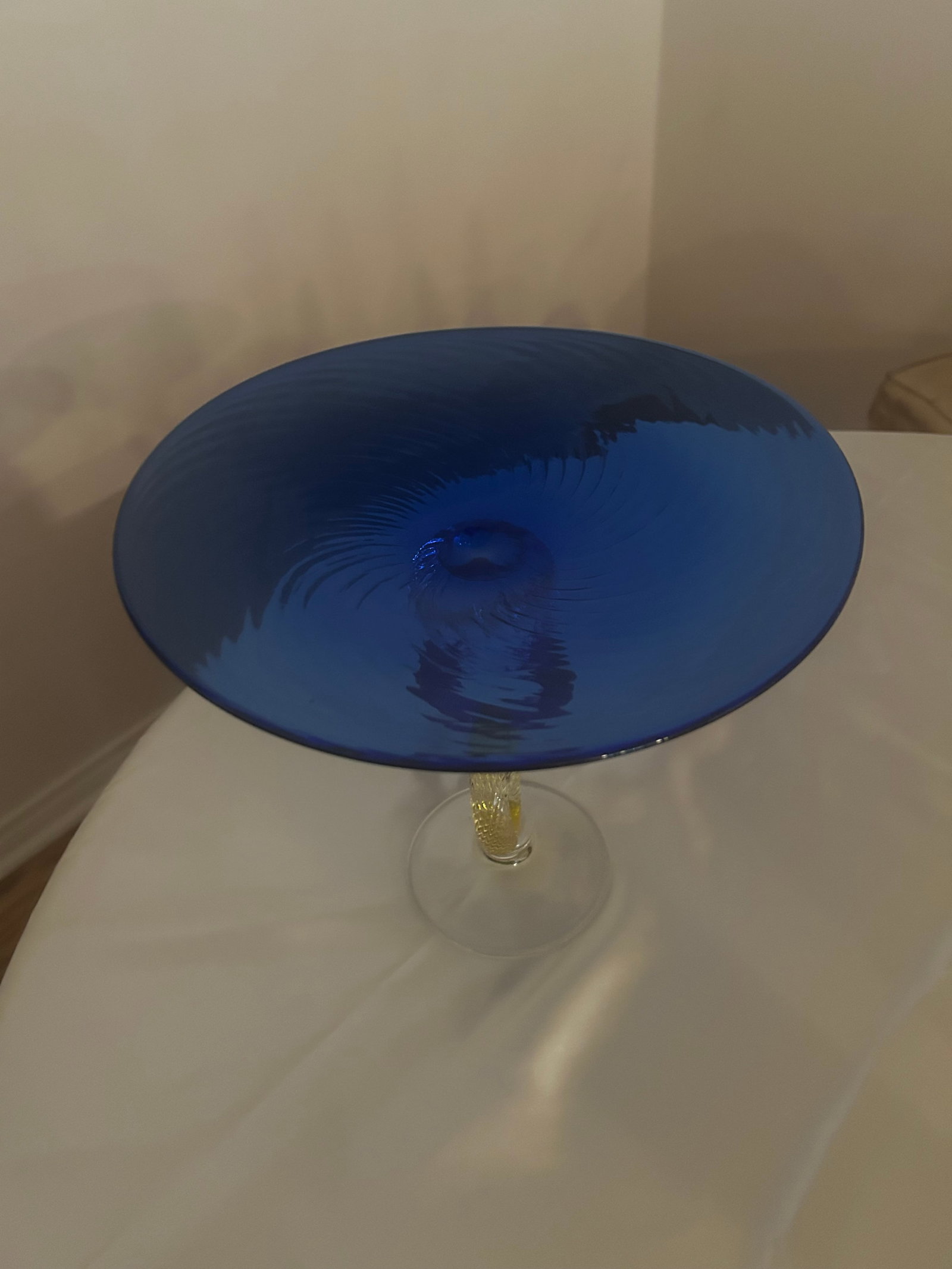 Architectural Cobalt Blue Studio Art Glass Centerpiece 1980-1990 - 8