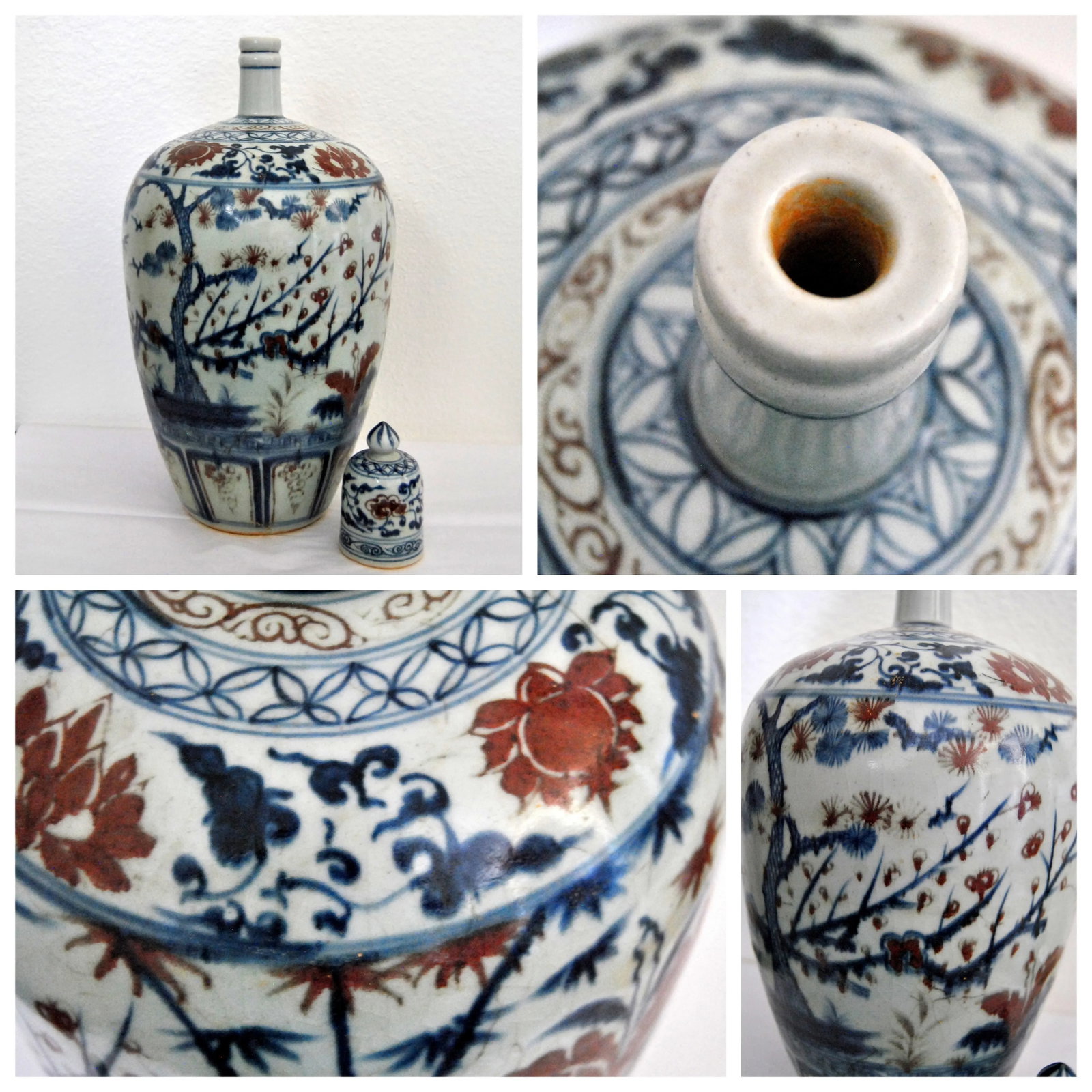 Kakiemon Style Ovoid Large Lidded Floor Vase Bottle Pot Decorated Meiji Imari-Style - 8