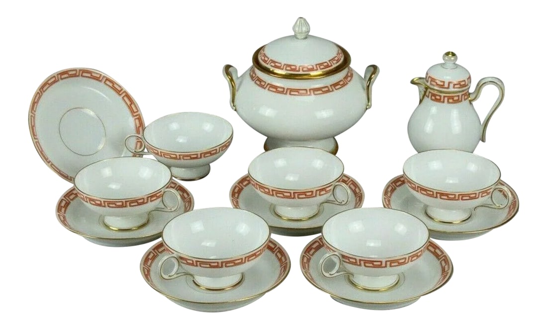 Antique 19th Century Emile Galle Bone China Tea Set for Six- 14 Pieces (1 of 13)
