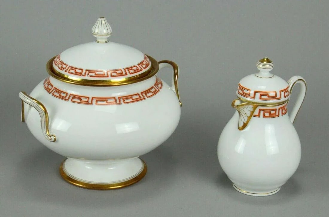 Antique 19th Century Emile Galle Bone China Tea Set for Six- 14 Pieces - 7