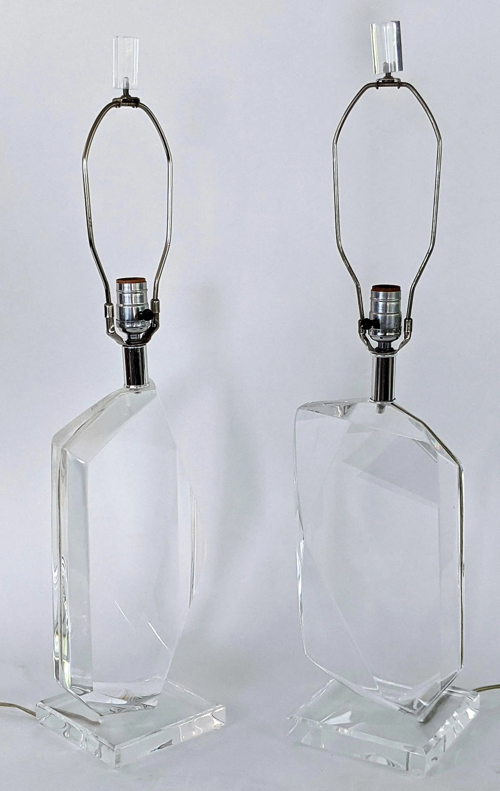 Vintage Van Teal Signed Lucite Table Lamps - a Pair - 3