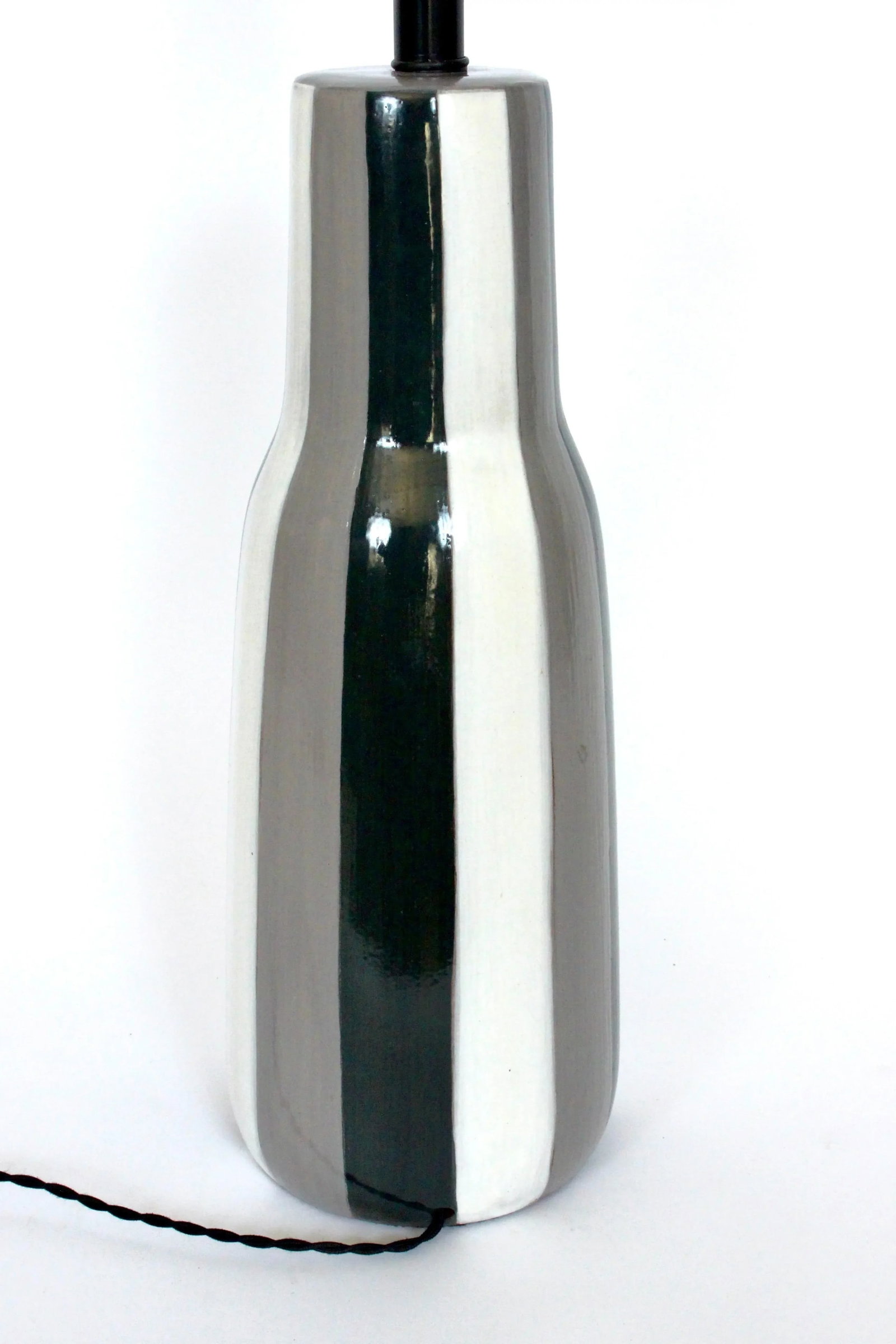 Tall Design-Technics Black, White & Gray Pottery Table Lamp, 1950's - 12