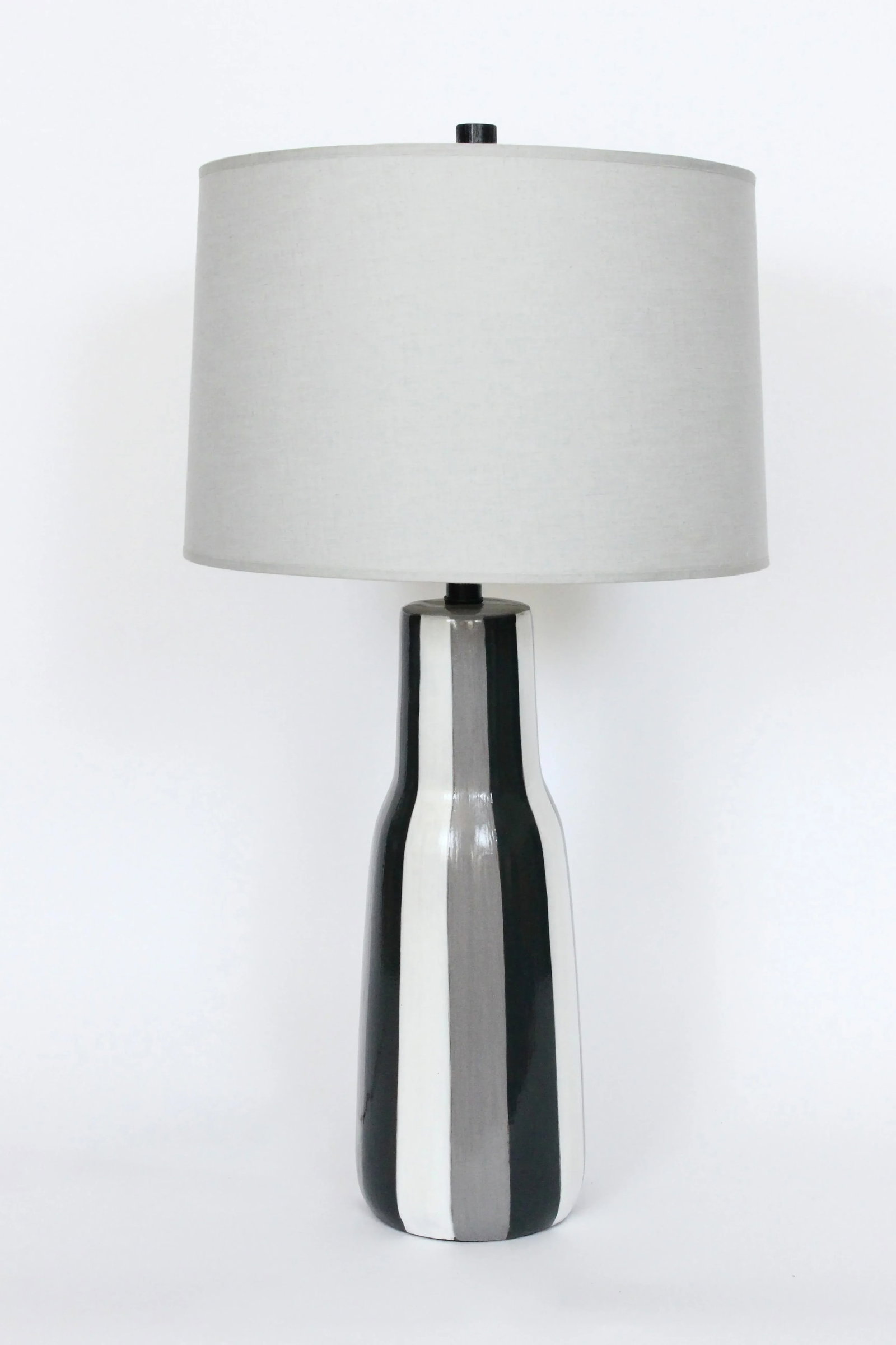 Tall Design-Technics Black, White & Gray Pottery Table Lamp, 1950's - 6