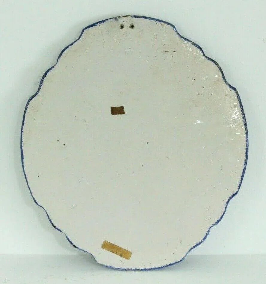 18th Century Dutch Delft Polychrome Faience Plaques Romantic Scene & Children - Set of 2 - 12