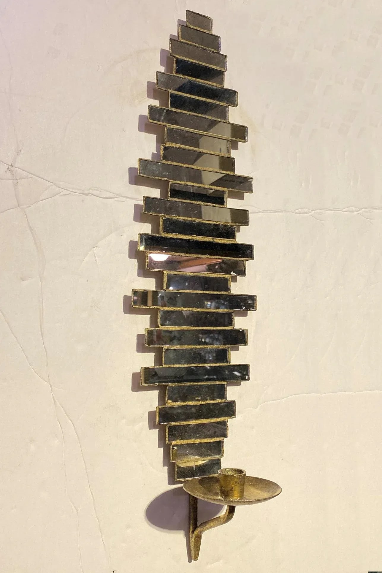 Mid-Century Modern Mirrored Glass Sconces - A Pair - 5