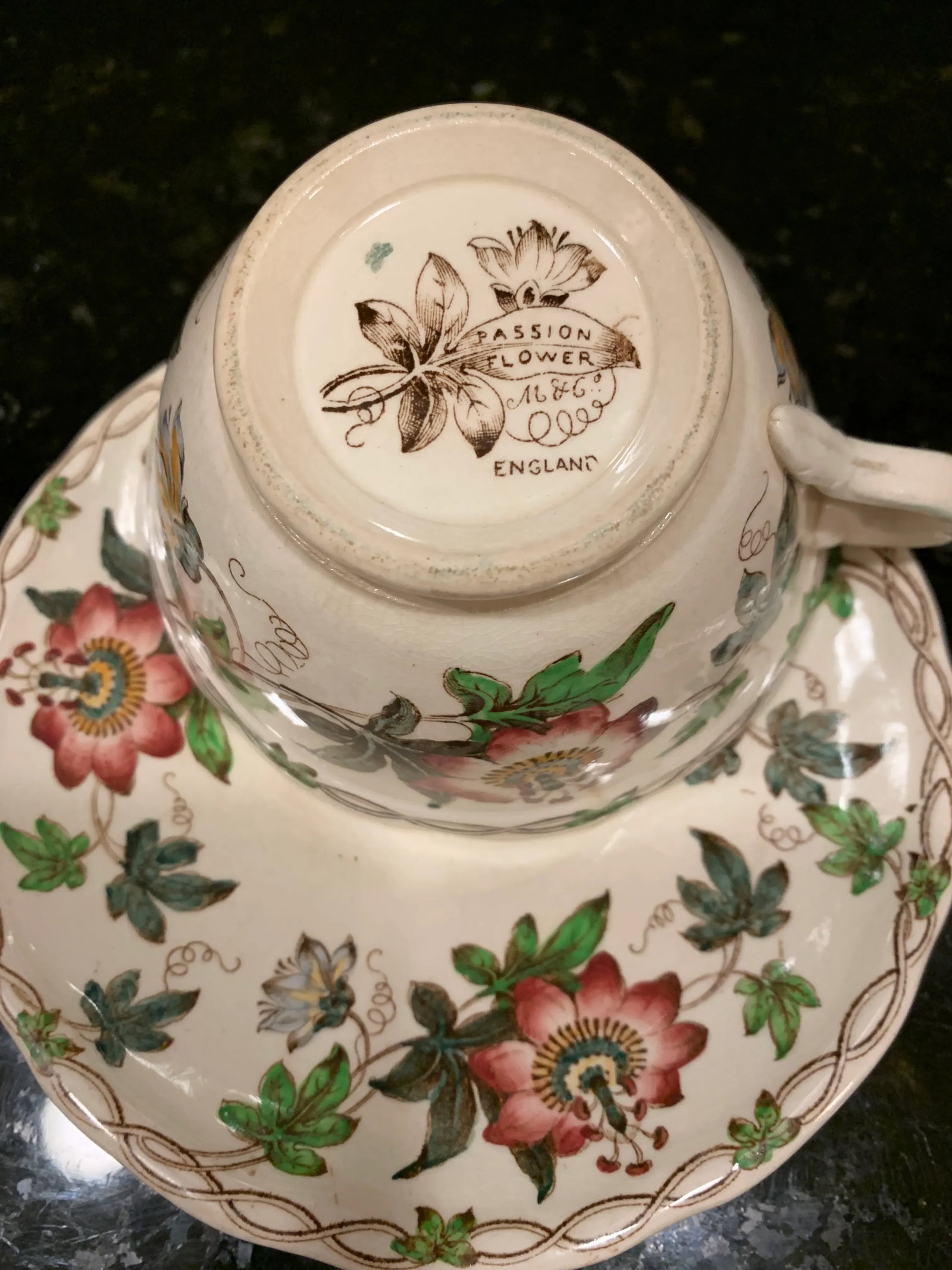 19th Century Circa 1860 English Minton Passion Flower Transfer Ware Dinnerware Set- 43 Pieces - 11