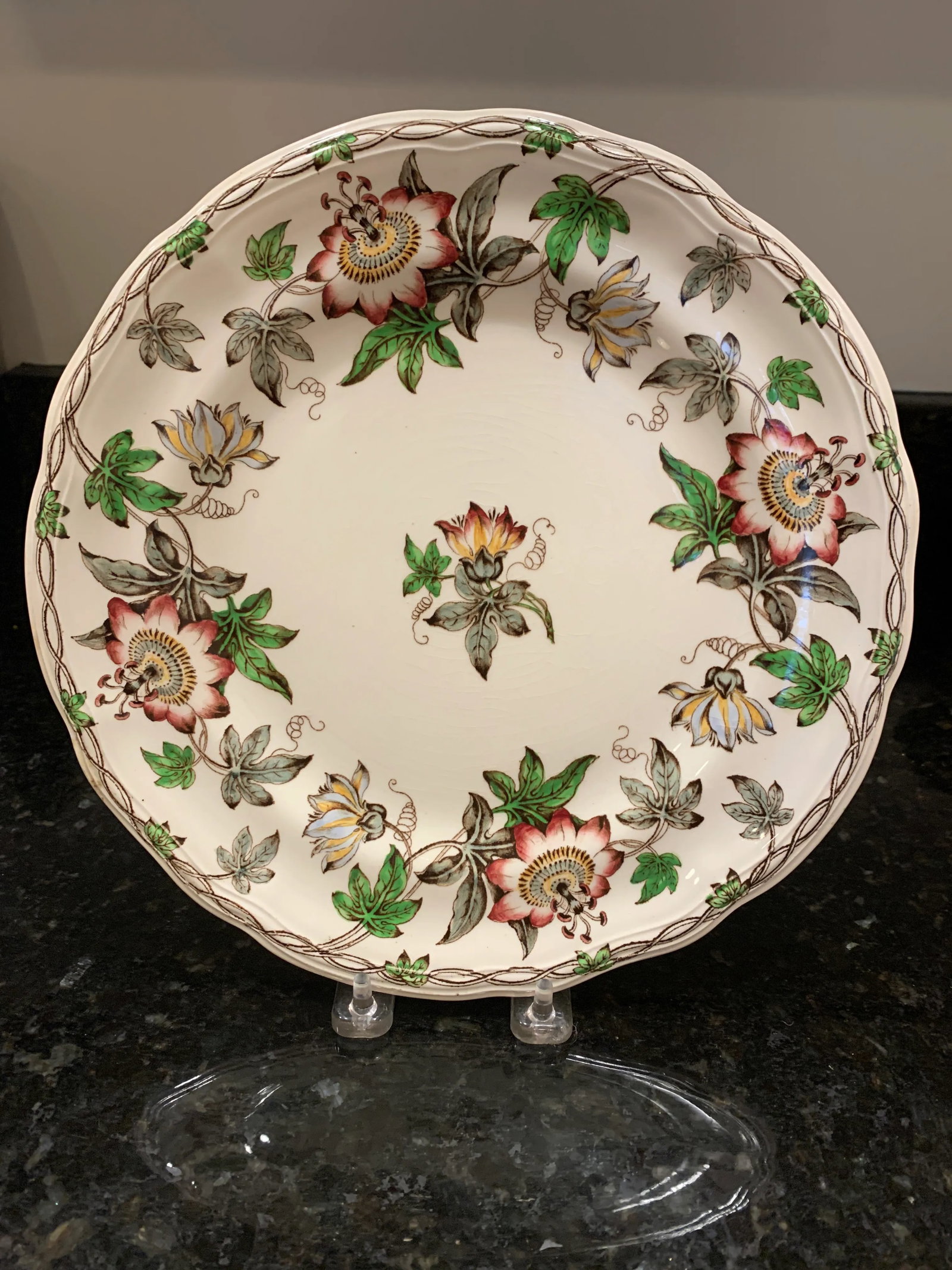 19th Century Circa 1860 English Minton Passion Flower Transfer Ware Dinnerware Set- 43 Pieces - 8