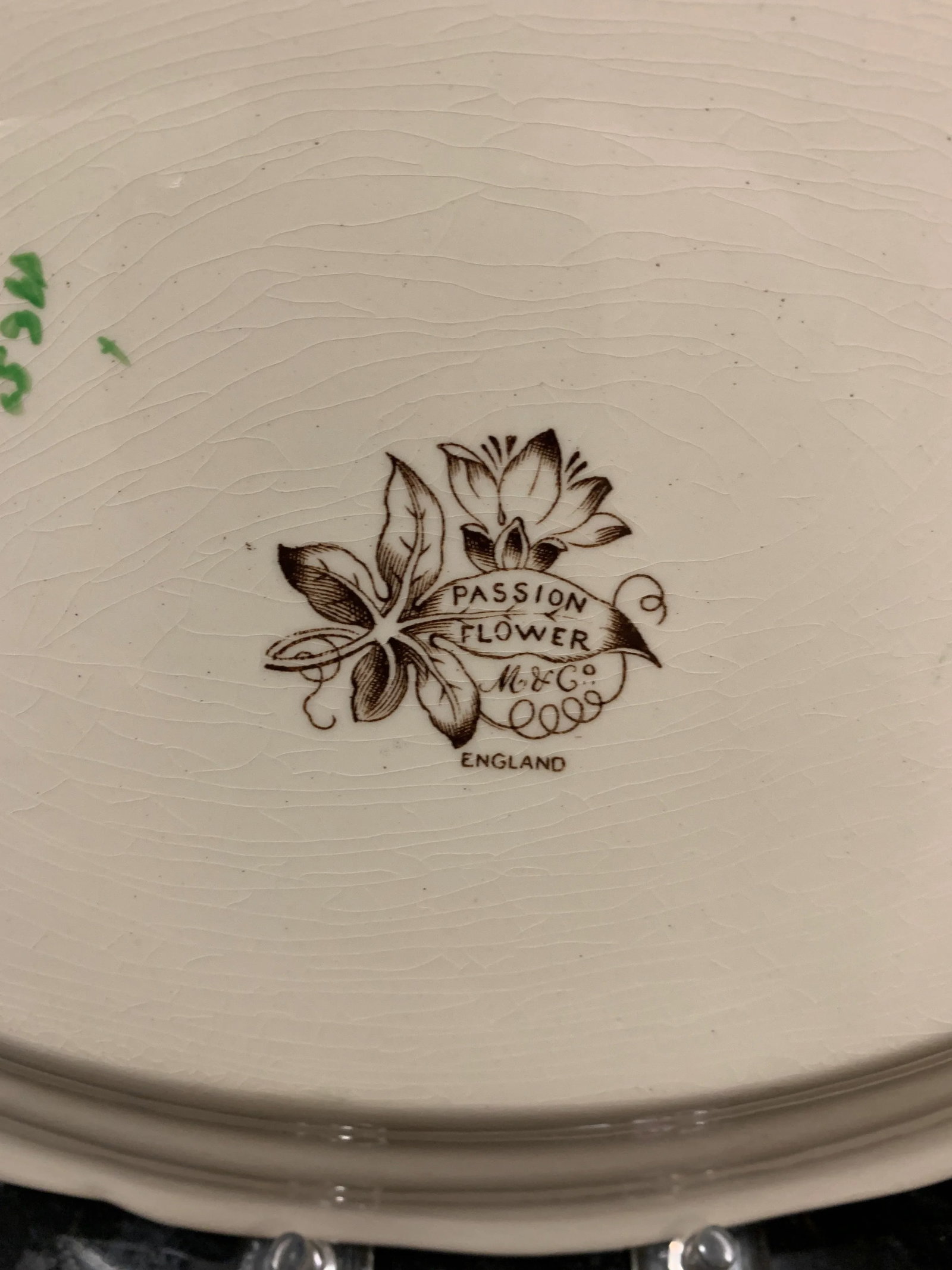 19th Century Circa 1860 English Minton Passion Flower Transfer Ware Dinnerware Set- 43 Pieces - 9