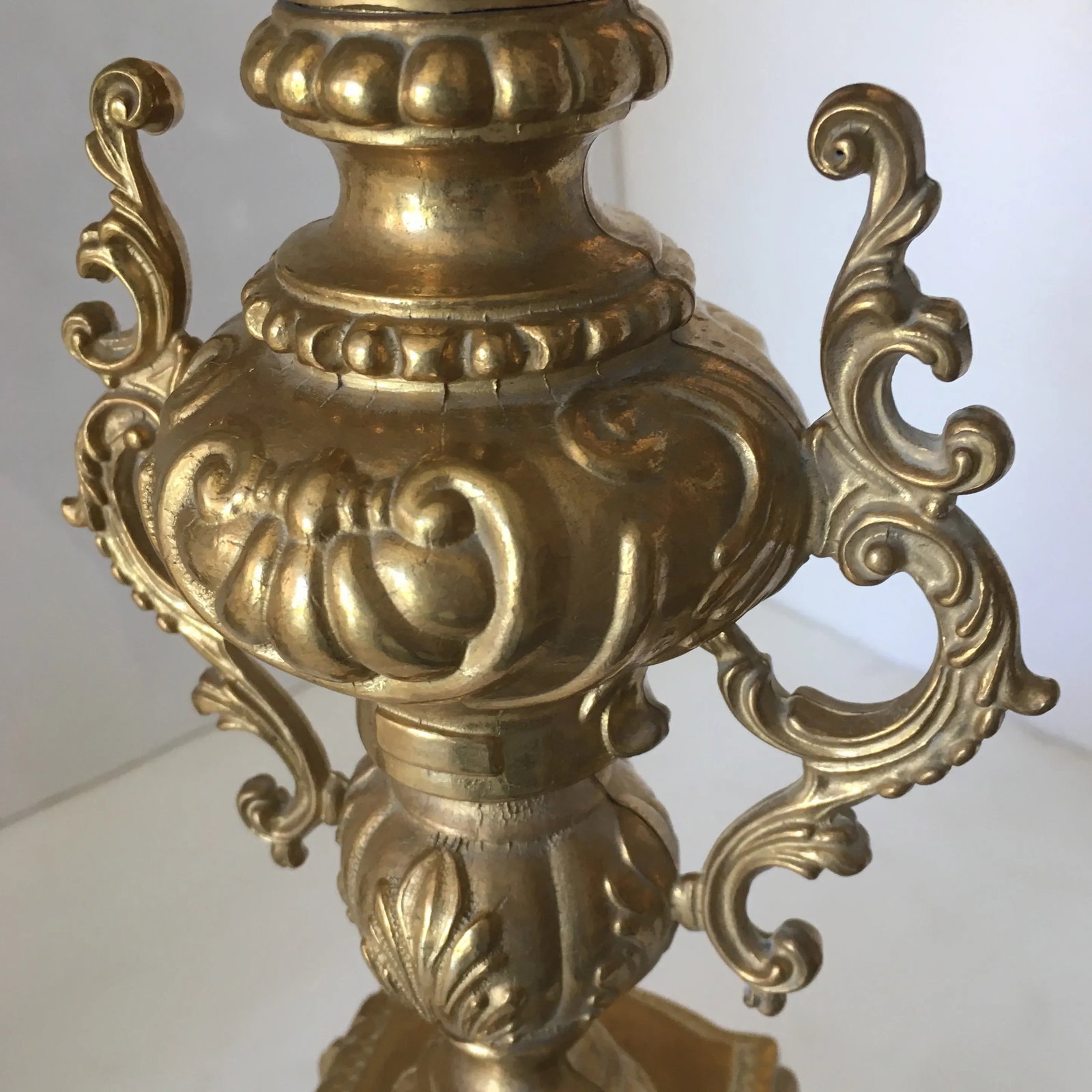 Vintage European Gold - Finished Solid Metal Candle Holders/ Candelabra, a Pair - 12