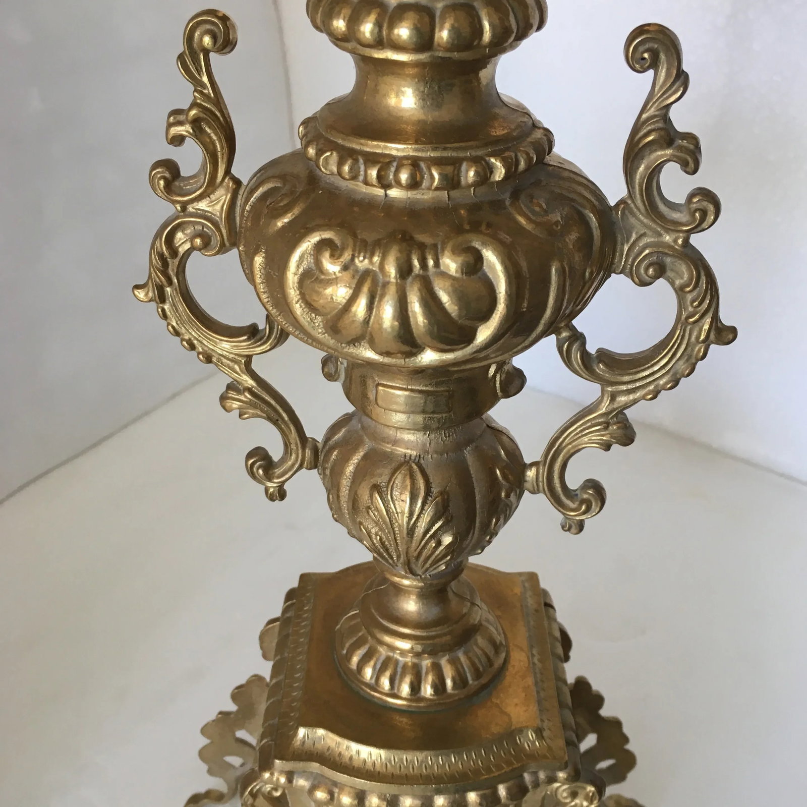 Vintage European Gold - Finished Solid Metal Candle Holders/ Candelabra, a Pair - 4