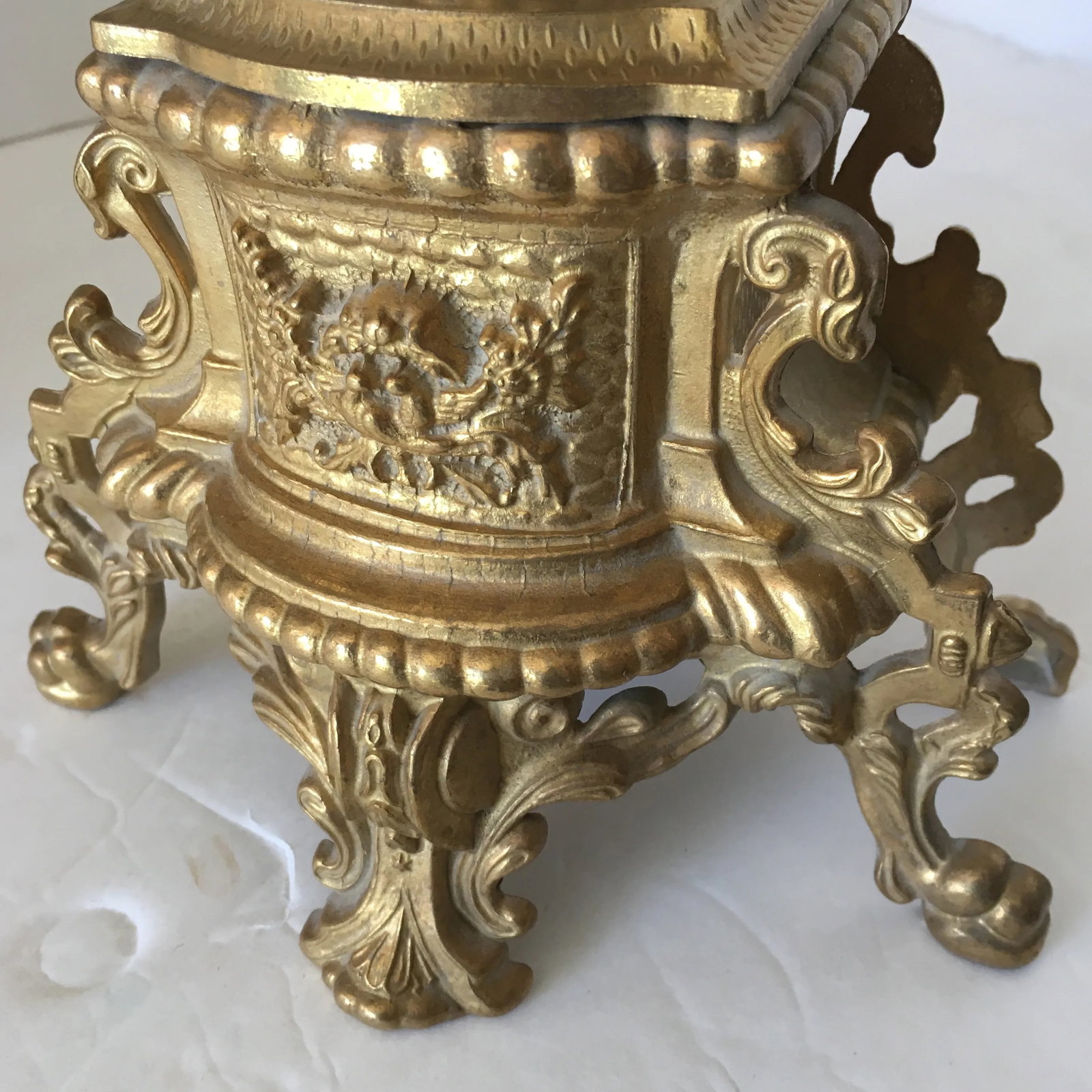Vintage European Gold - Finished Solid Metal Candle Holders/ Candelabra, a Pair - 5
