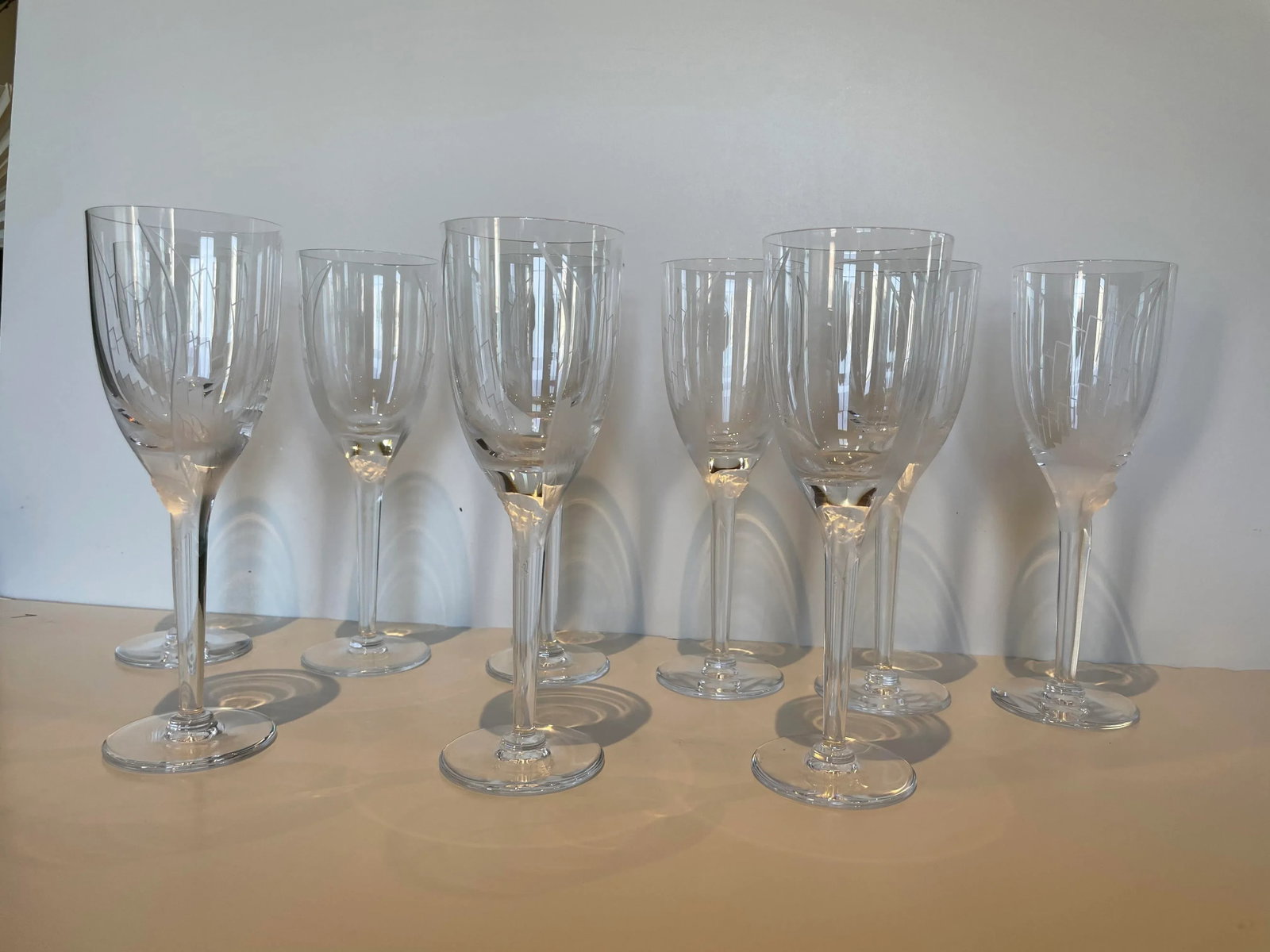 1950s Lalique Ange Champagne Flutes - Set of 9 - 2