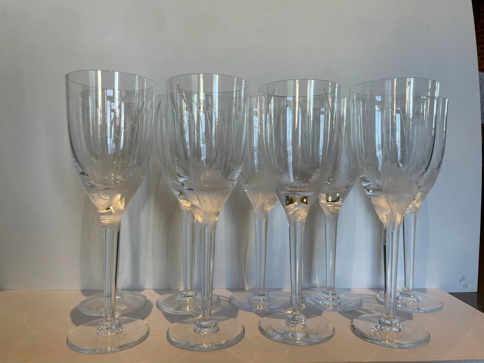 1950s Lalique Ange Champagne Flutes - Set of 9 - 7