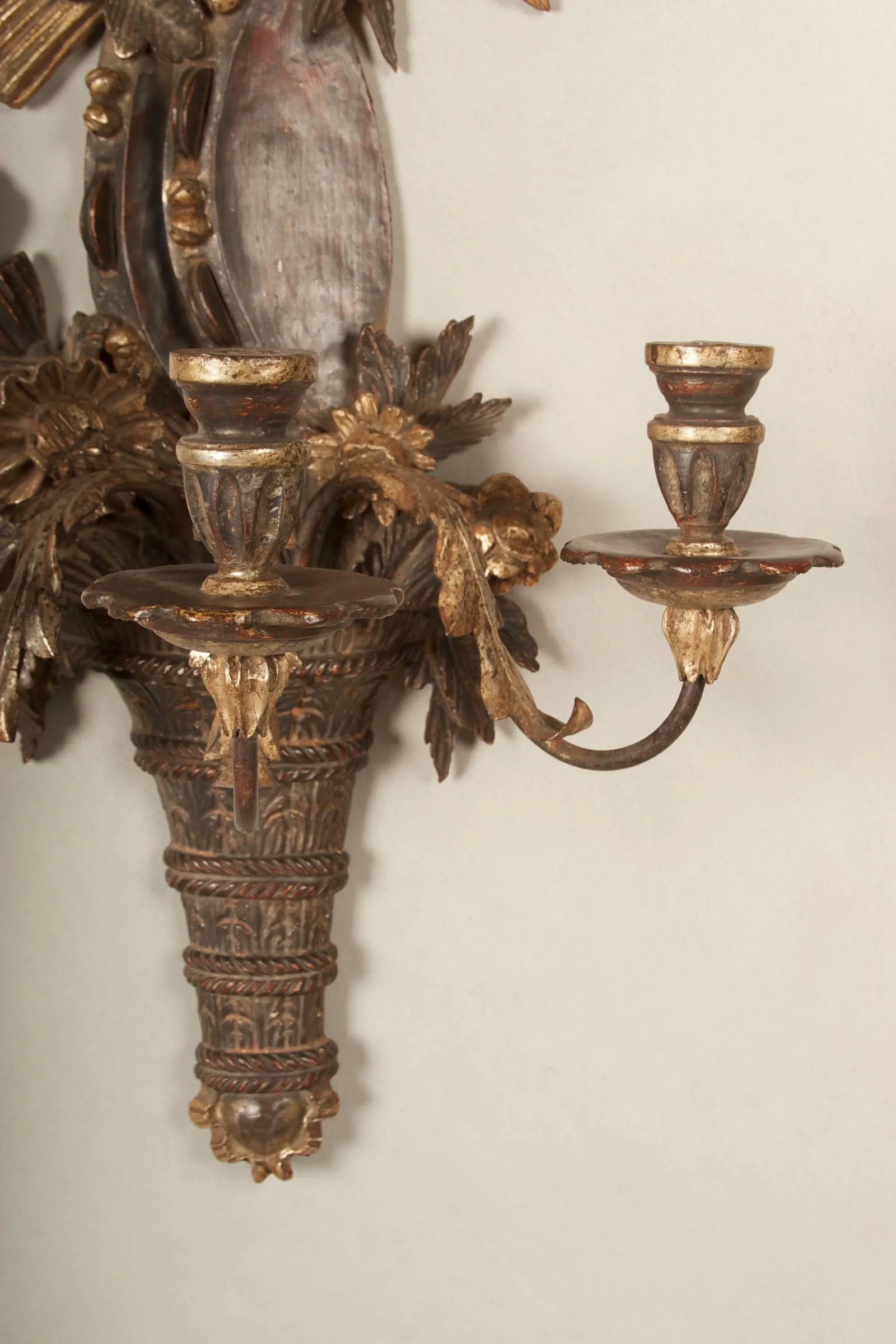 19th Century English Regency Carved Giltwood Sconces or Wall Appliques - A Pair - 5